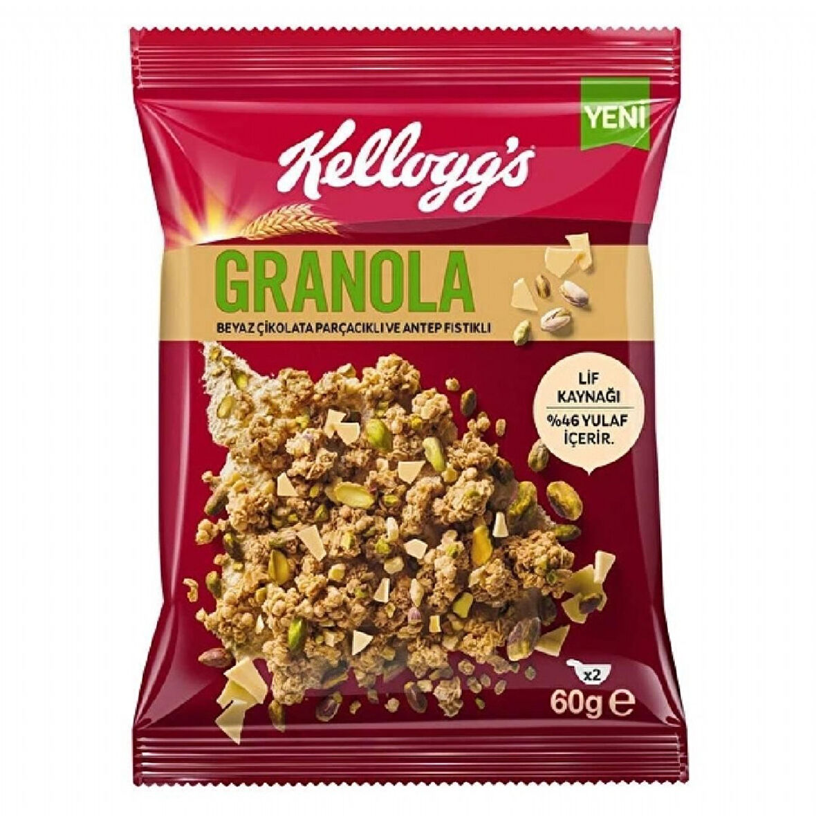 Ülker Kelloggs Granola Beyaz Çikolata Antep Fıstıklı 60 Gr
