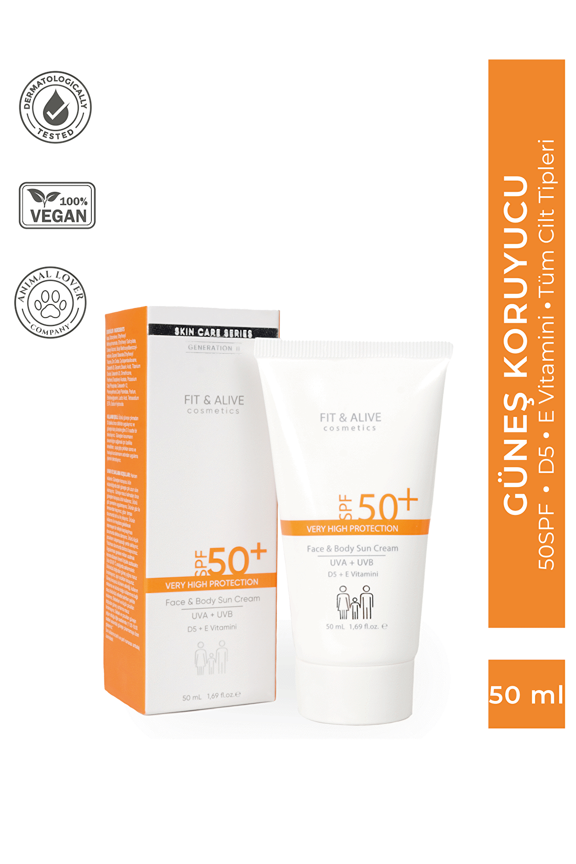 Fitalive 50+ SPF Güneş Kremi - 50 ML