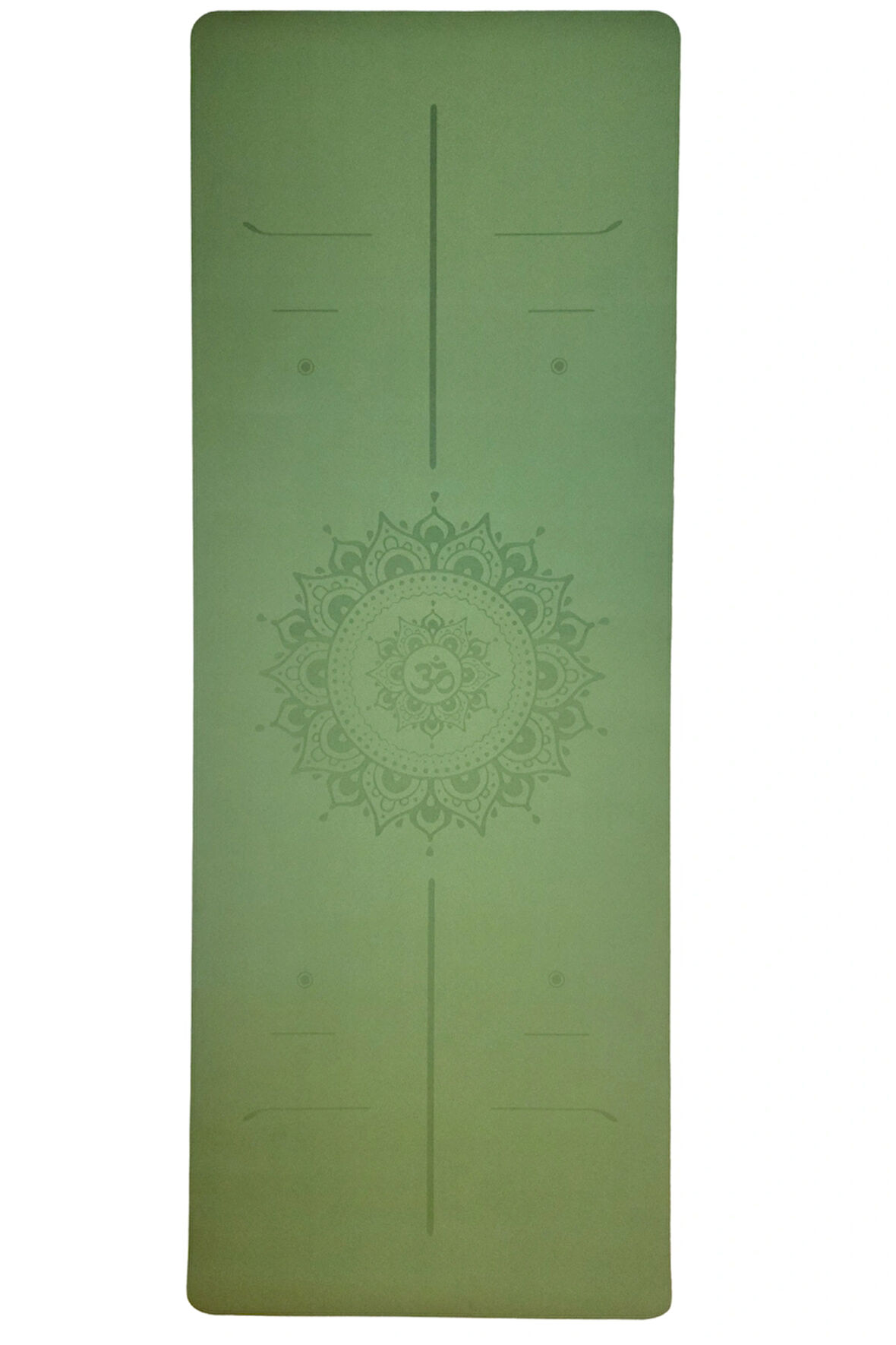 Yoga Matı Kauçuk Kaydırmaz 5mm Yeşil Om Desenli