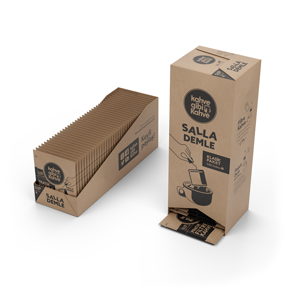 Kahvegibikahve Orta İçim Fiber Filtre Filtre Kahve 36 x 95 gr