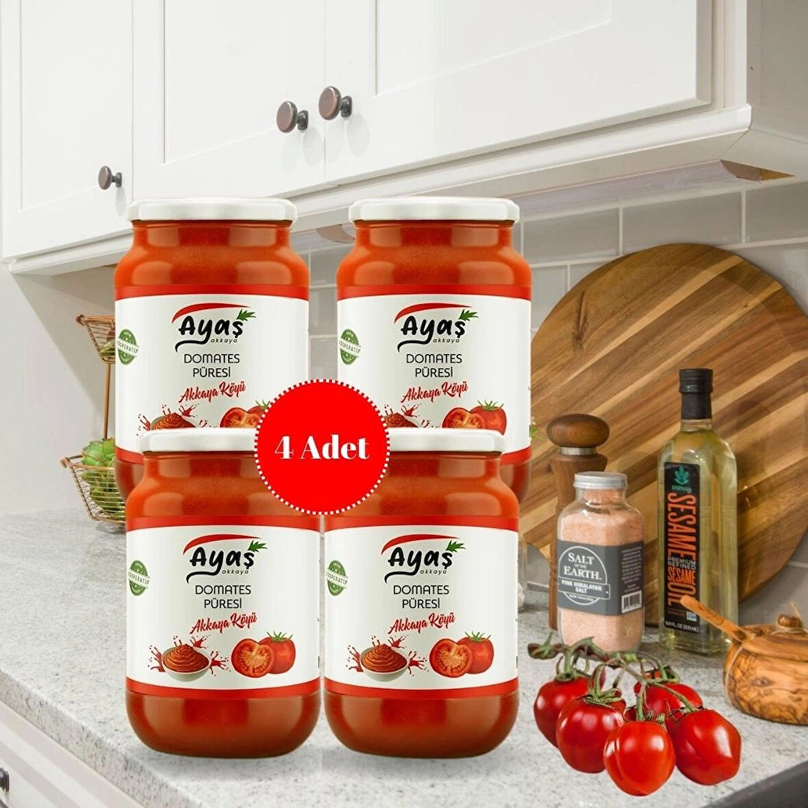 Ayaş Akkaya Köyü Yeni Sezondomates Püresi Ayaş Akkaya Kooperatifi Domates Püresi 680 gr