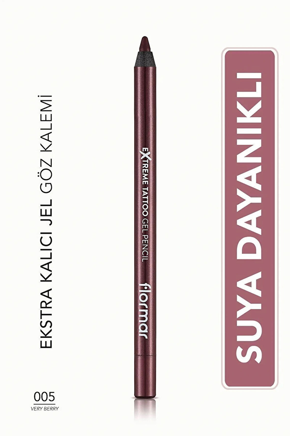 Mat Kalıcı Göz Kalemi (BORDO) - Extreme Tattoo Gel Pencil - 005 Very Berry - 8682536028875