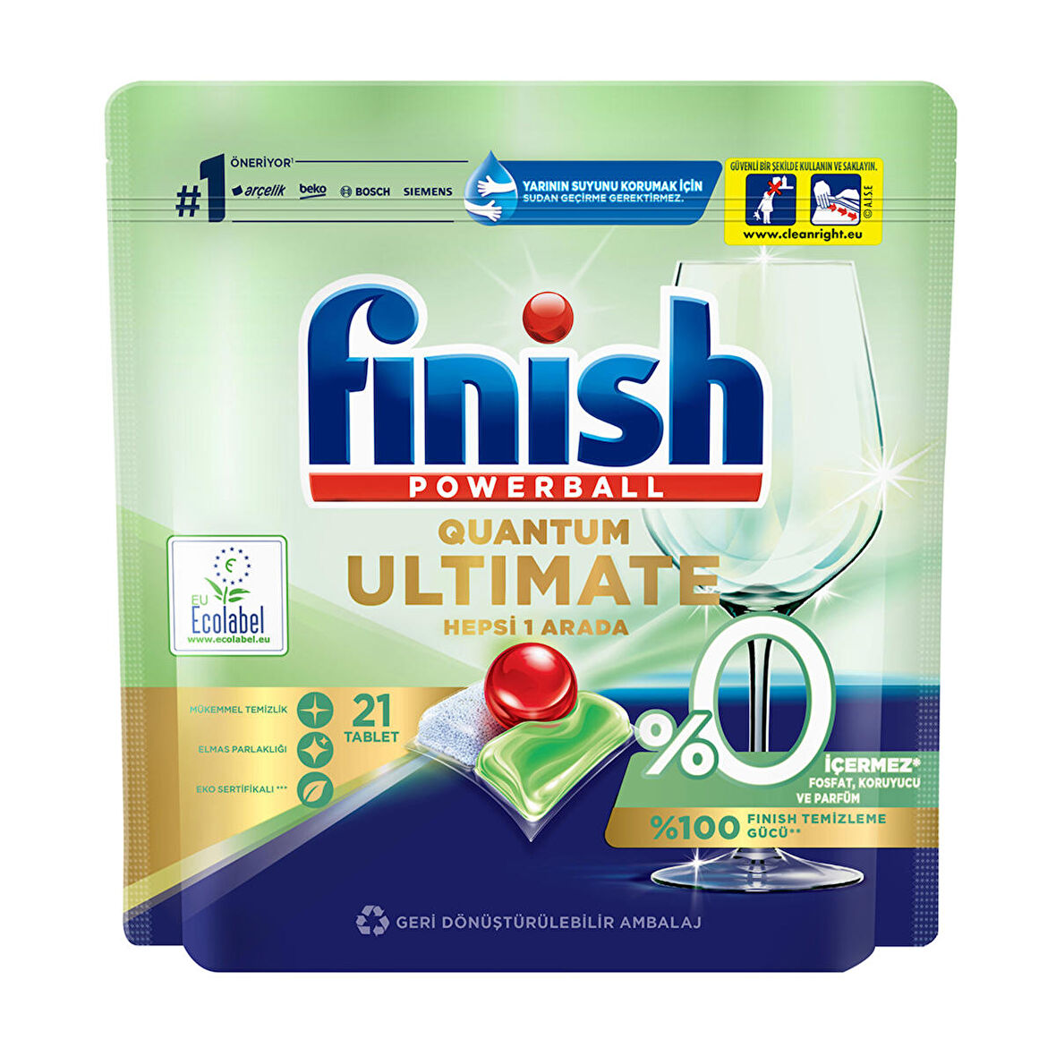 Finish Quantum Ultimate Bulaşık Makinesi Tableti 21'li 