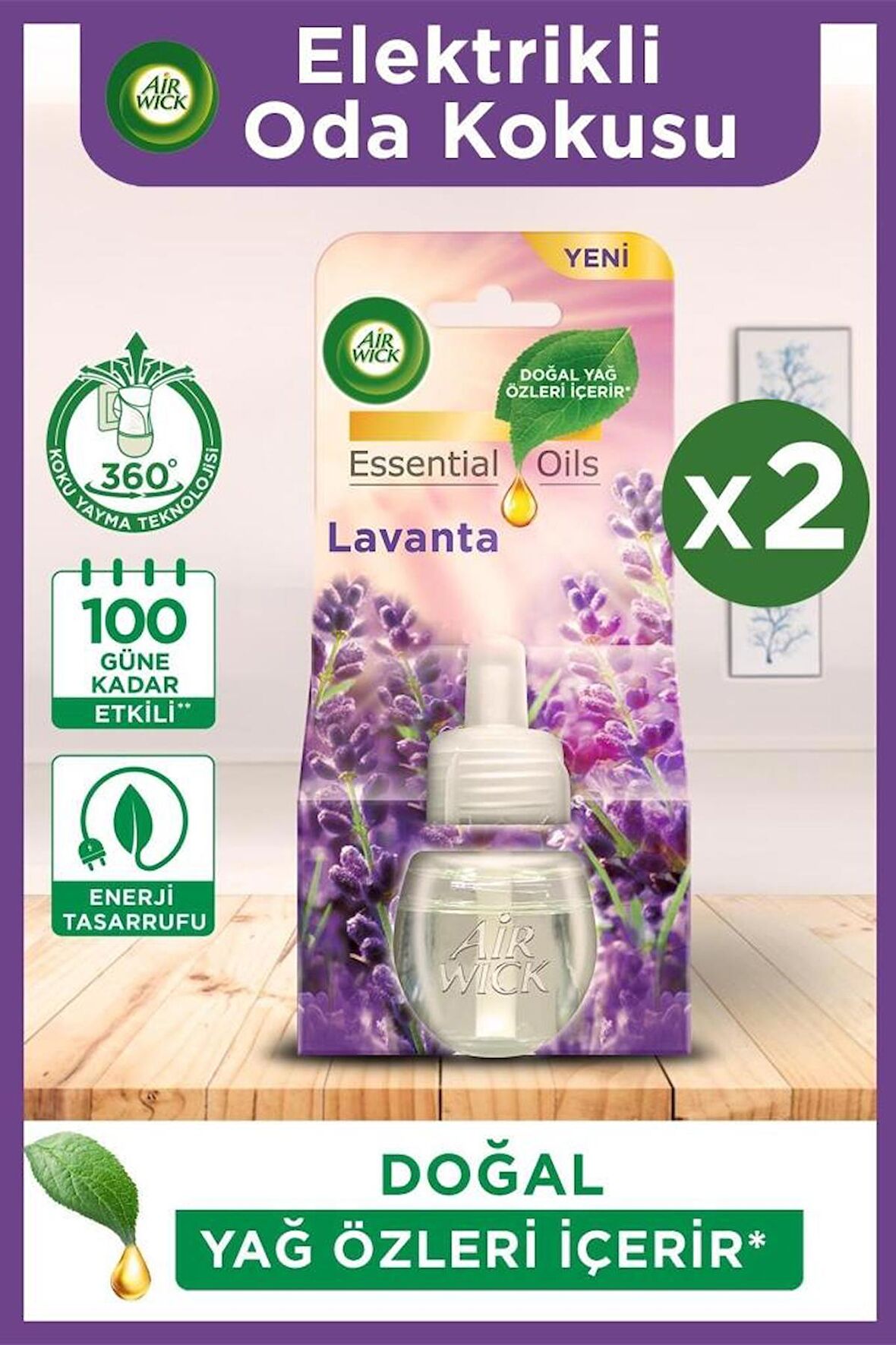 Elektrikli Oda Kokusu Yedek Lavanta X 2