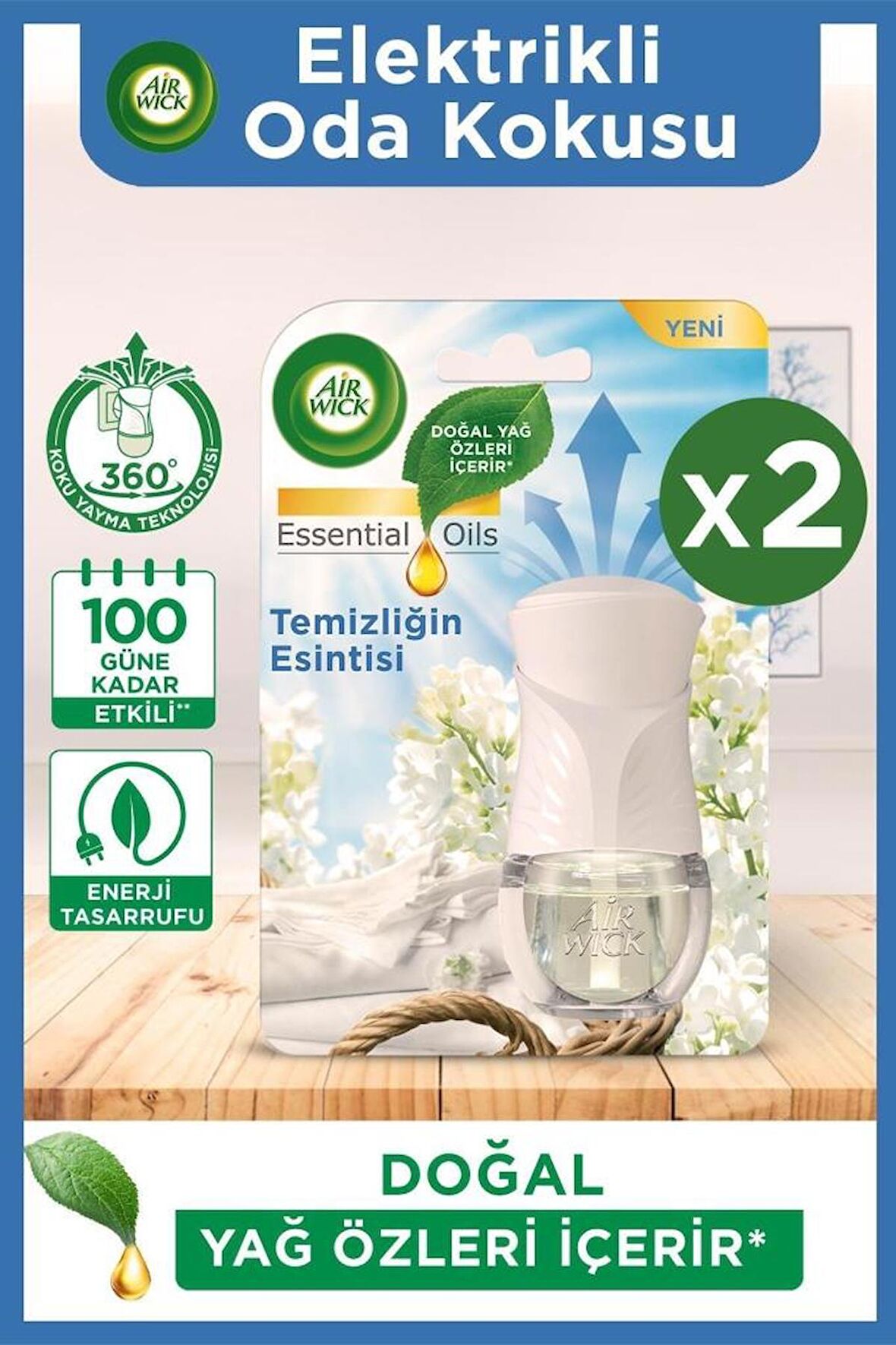 Elektrikli Oda Kokusu Yedek Temizliğin Esintisi X 2