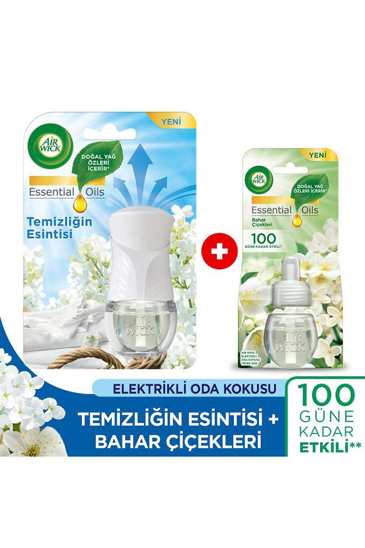 Elektrikli Oda Kokusu Temizliğin Esintisi Kit (CİHAZ KOKU) Yedek Şişe Bahar Çiçekleri