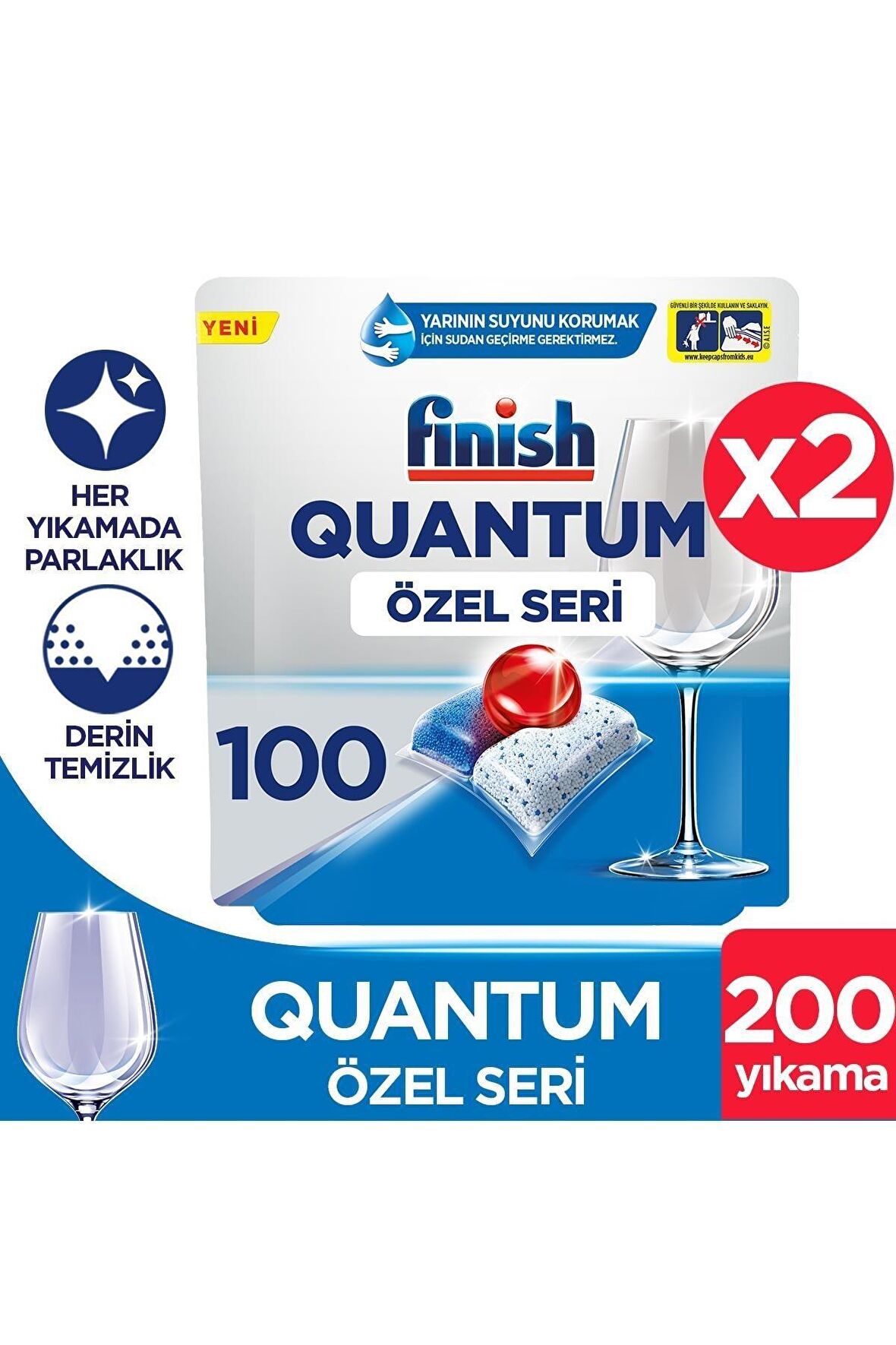 Finish Quantum Özel Seri Bulaşık Makinesi Tableti 2x100'lü 