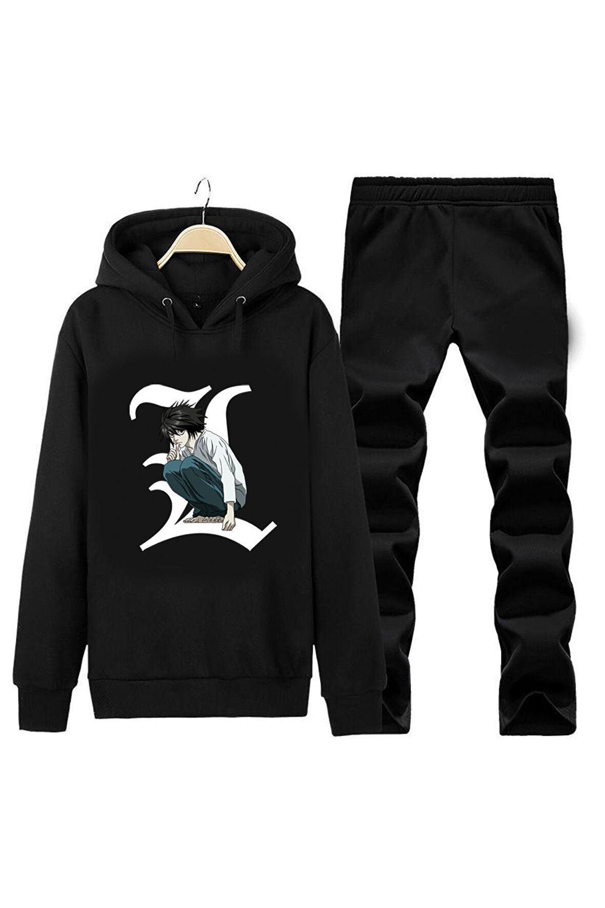 Anime Death Note L Lawliet Unisex Kapüşonlu Eşofman Takımı