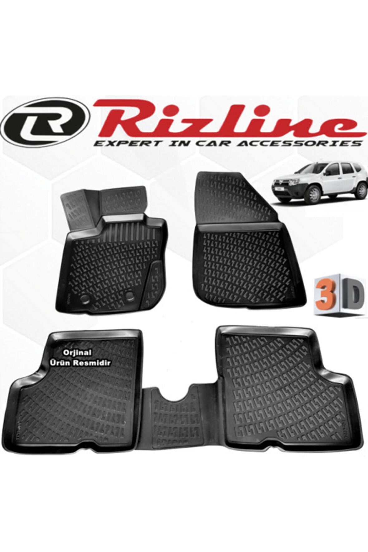 Dacia Duster 4x4 3d Paspas Havuzlu 2010 - 2017 Arası Siyah 4 Parça Set