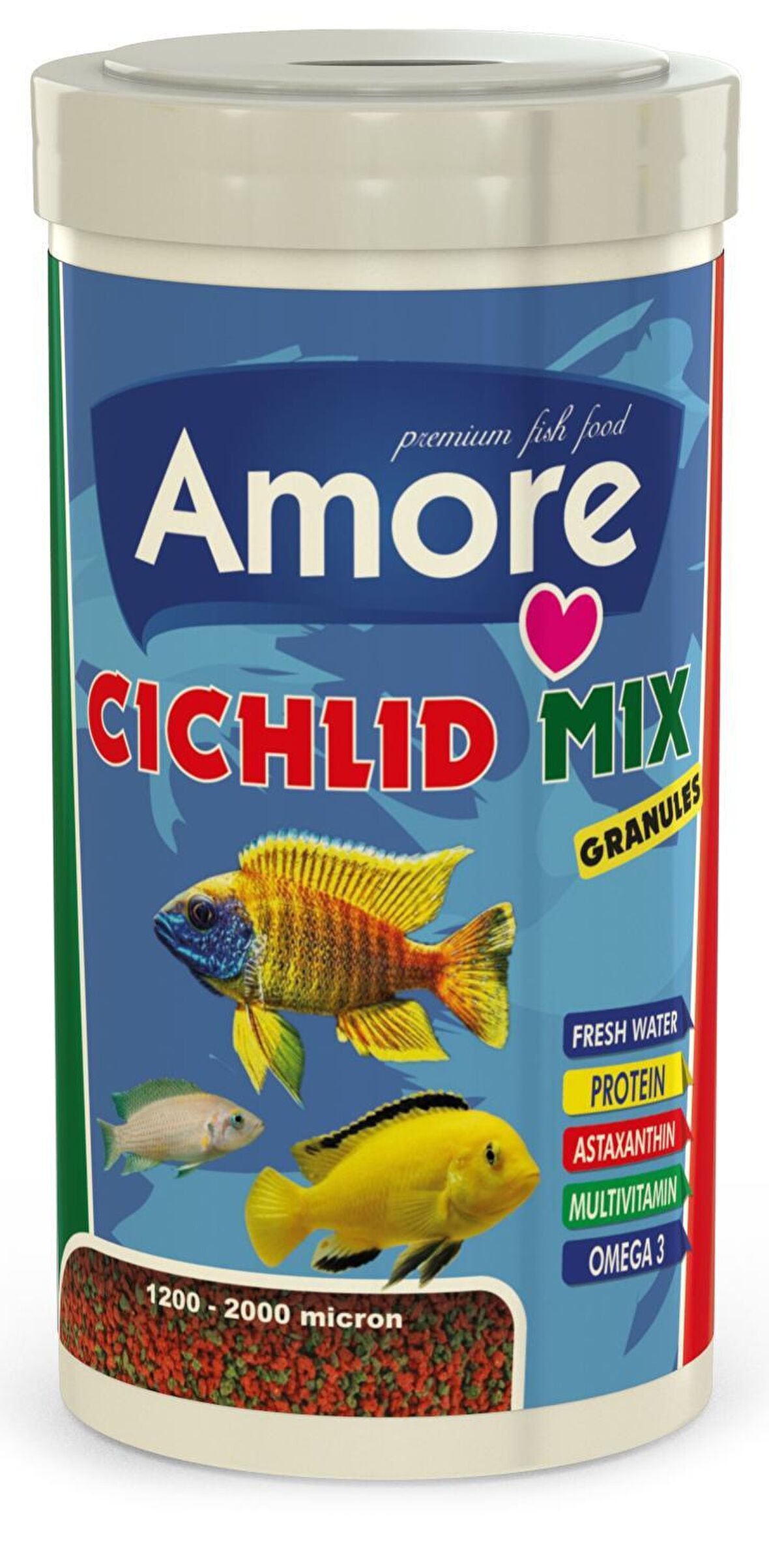 Cichlid Mix Granules 1000ml Karışık Malawi Ciklet Balık Yemi