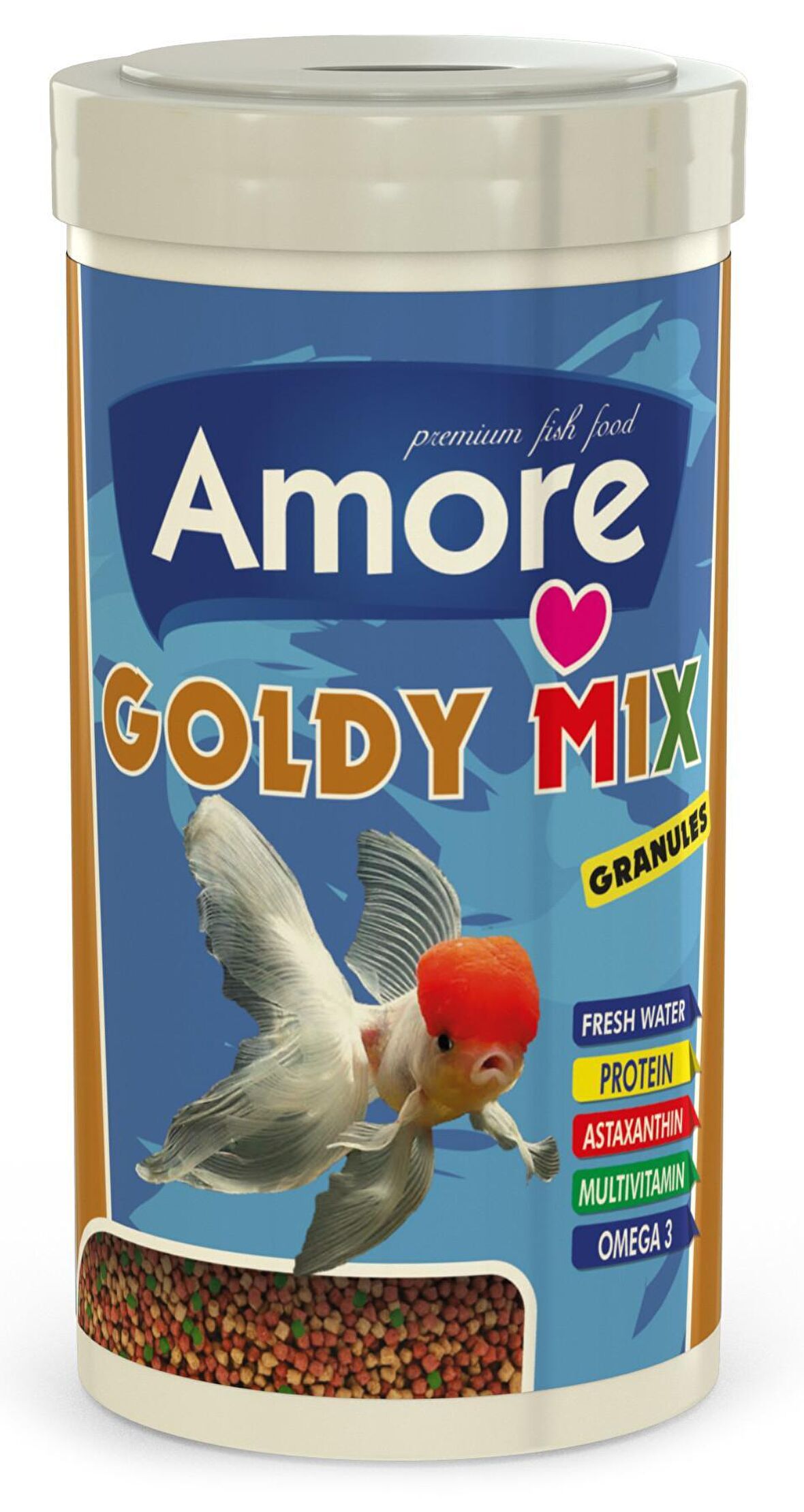 Goldy Mix Granules 250 ml Güçlü Sağlıklı Renkler Japon Balık Yemi