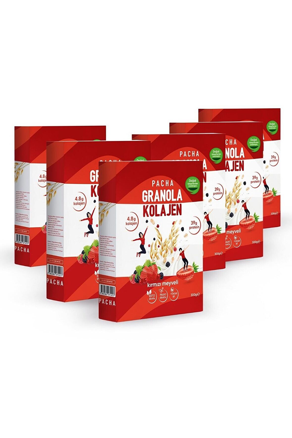 Doğal Kolajen Ve Proteinli Granola | Kırmızı Meyveli | 6’lı Paket (6 X 300G)