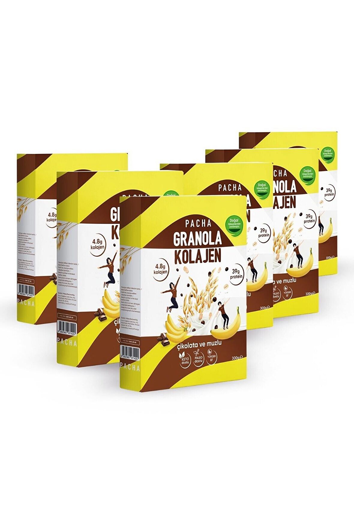 Doğal Kolajen Ve Proteinli Granola | Çikolatalı Ve Muzlu | 6’lı Paket (6 X 300G)