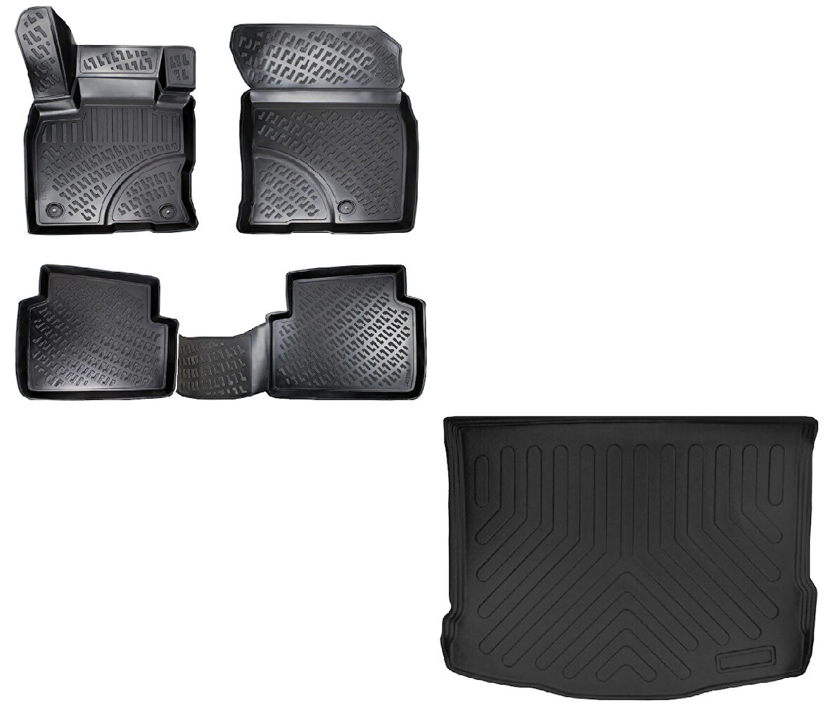 Rizline Ford Kuga 2019 Sonrası Uyumlu Havuzlu Paspas + 3D Bagaj Havuzu Set