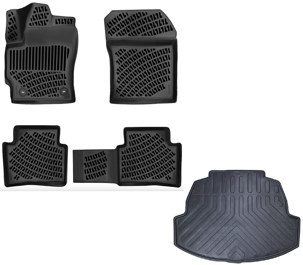 Rizline Toyota Corolla Sedan  Hybrid 2019 Sonrası Uyumlu 3D Havuzlu Paspas + Bagaj Havuzu Set