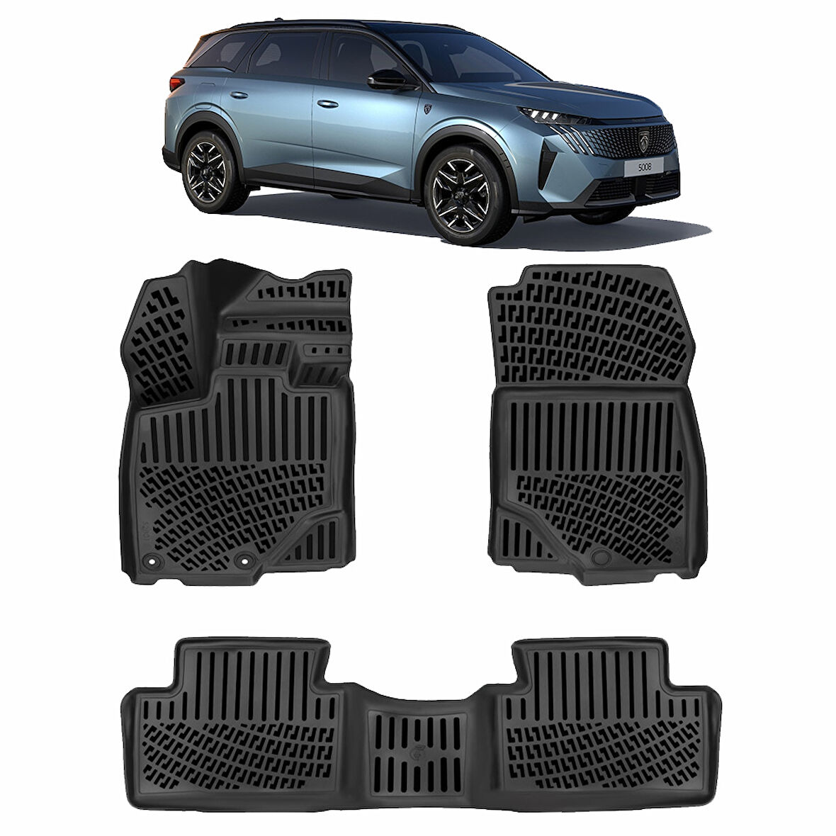 Rizline Peugeot 5008 Mhev - Hybrid 2024 + 3D Havuzlu Paspas Siyah
