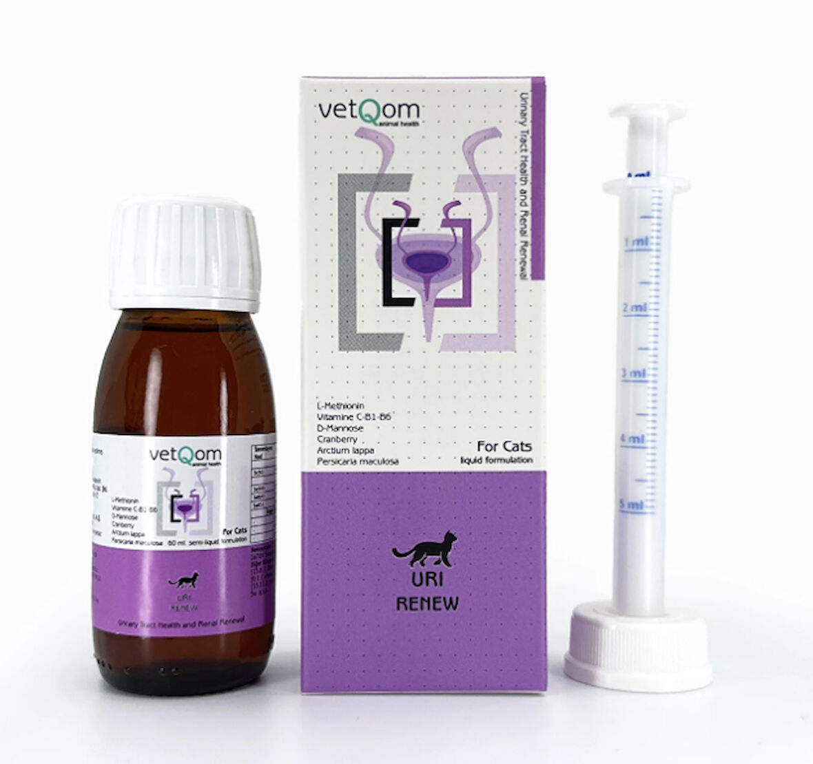 vetQom Kedi Uri Renew – Üriner Sistem Sağlığı – 60 ml.