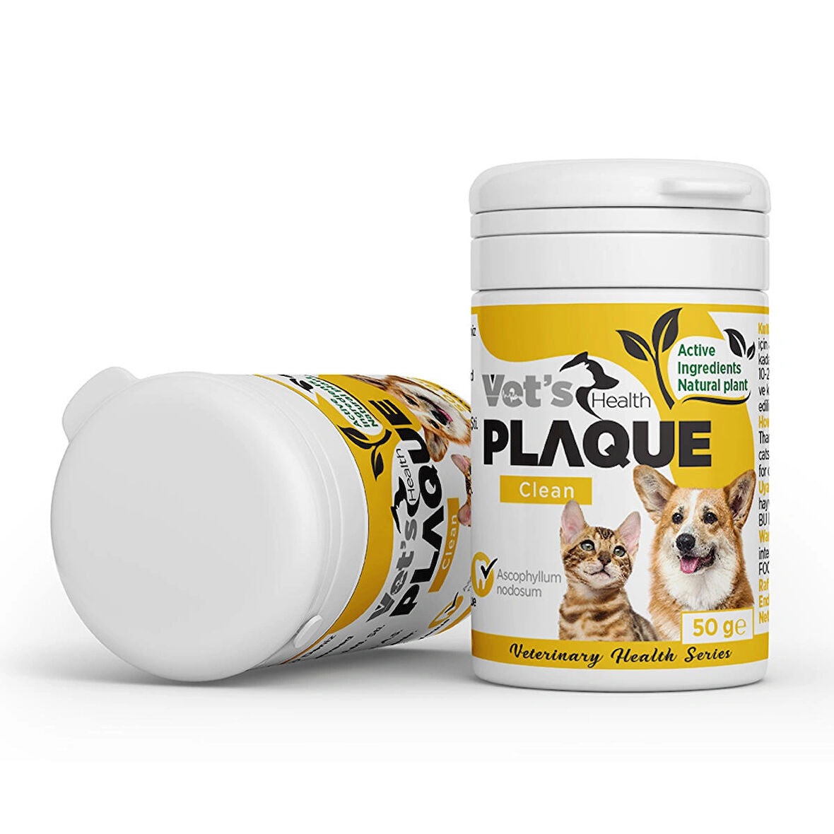 PlaqueClean Kedi ve Köpekler İçin Diş Taşı, Tartar ve Plak Giderici Ağız ve Diş Bakım Ürünü 50g