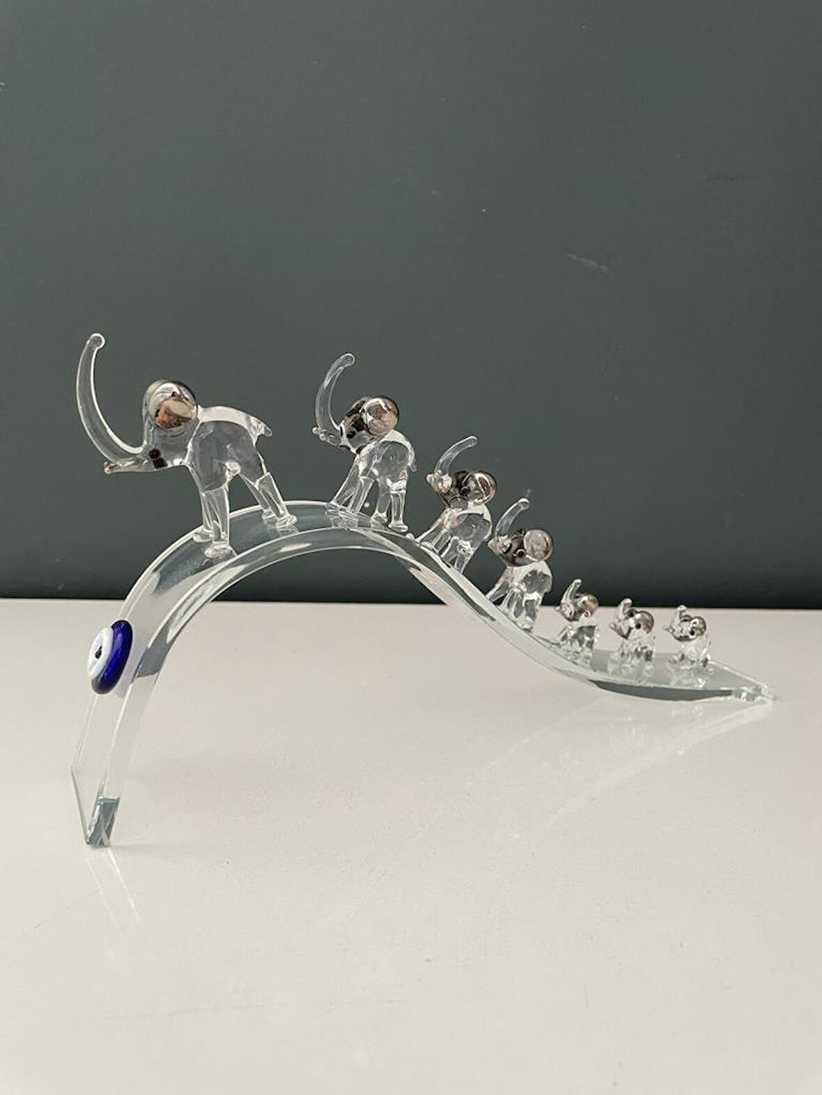 HERA KRİSTAL BÜYÜK KRİSTAL YEDİLİ FİL GÜMÜŞ