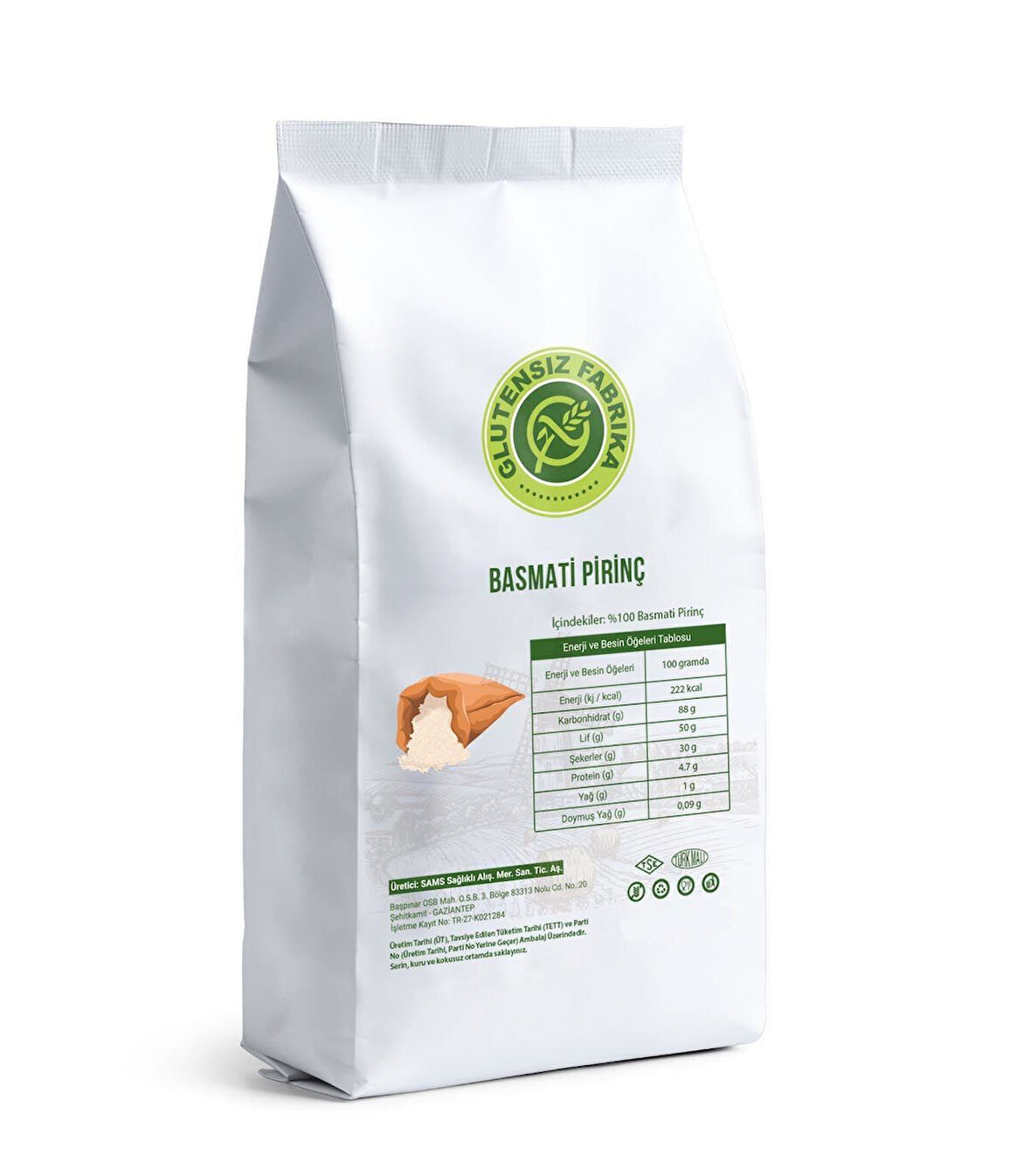 GLUTENSİZ BASMATİ PİRİNÇ 500 GRAM
