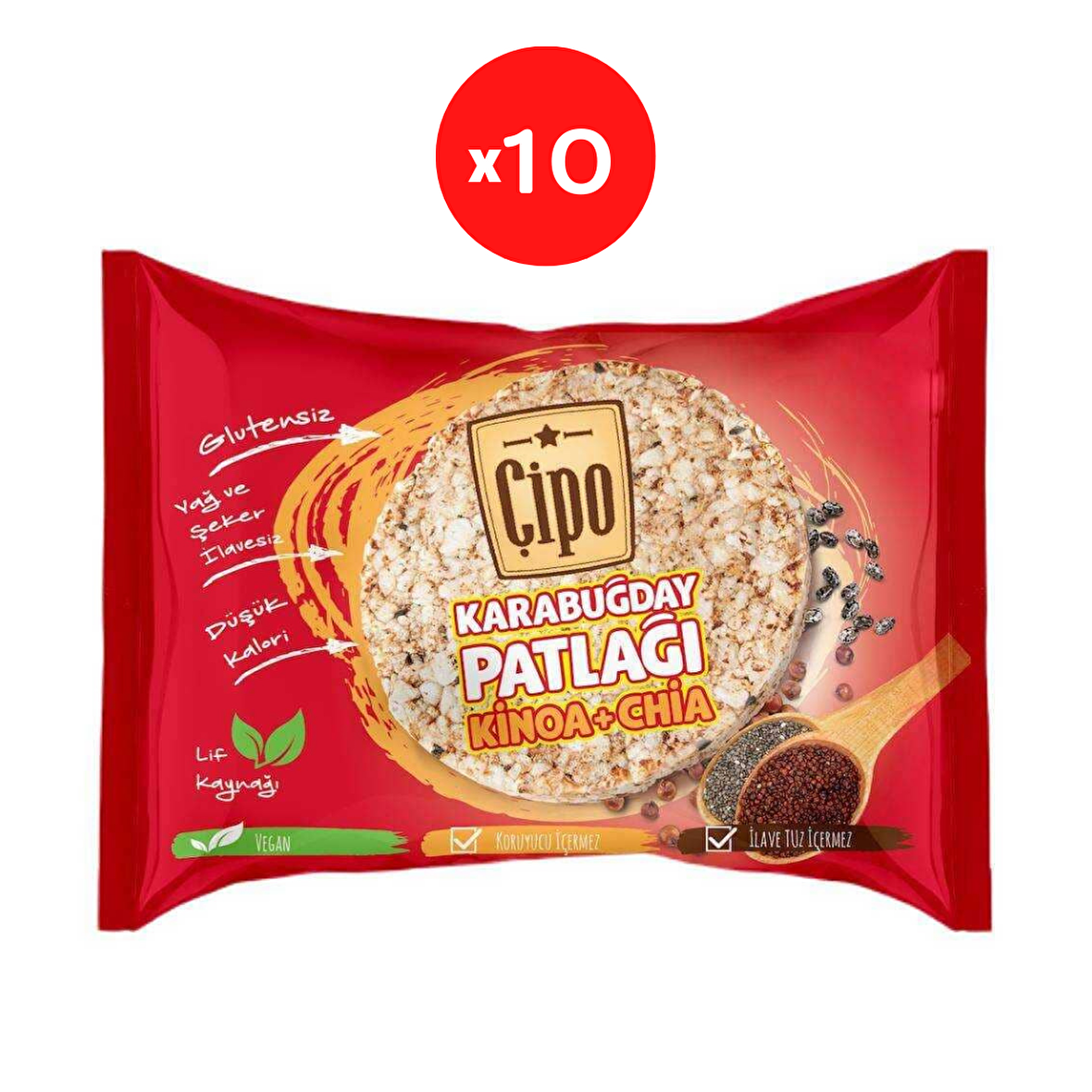 ÇİPO KARABUĞDAY PATLAĞI KİNOA&CHİA 10 PAKET