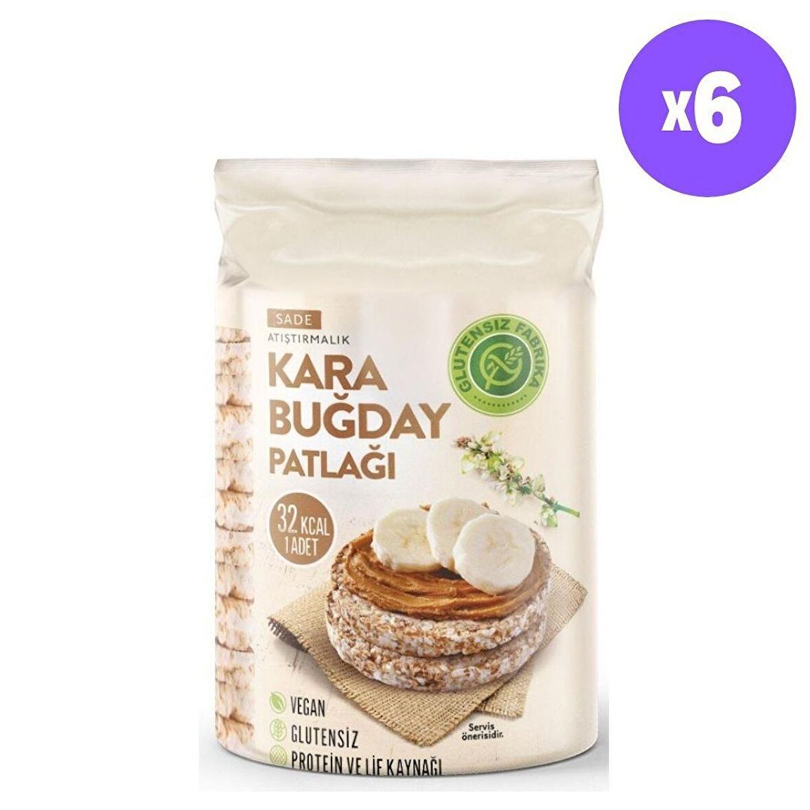 KARABUĞDAY PATLAĞI SADE 6 PAKET (100 Gram x 6 Paket)