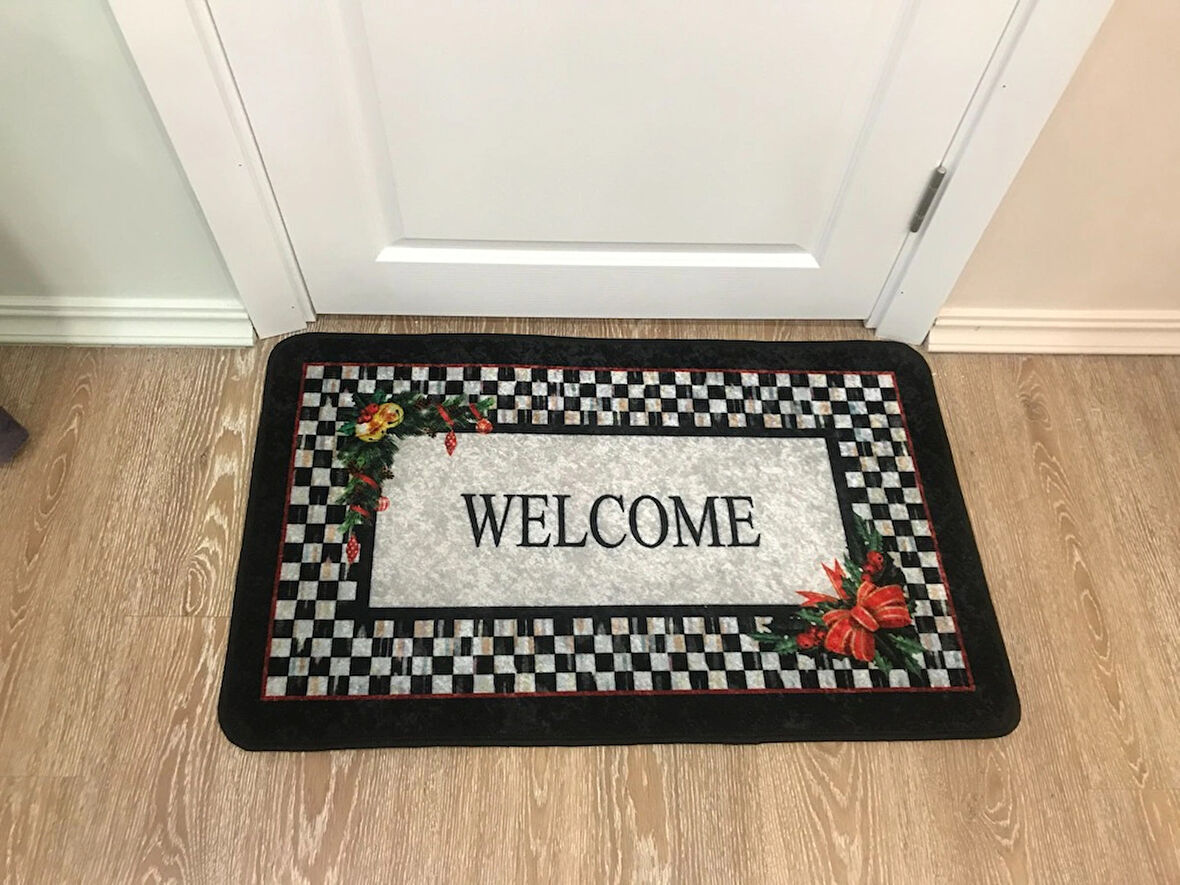 Welcome Lateks Taban Su Geçirmez Saçaksız (60x90 Ebat ) Kapıönü Paspası