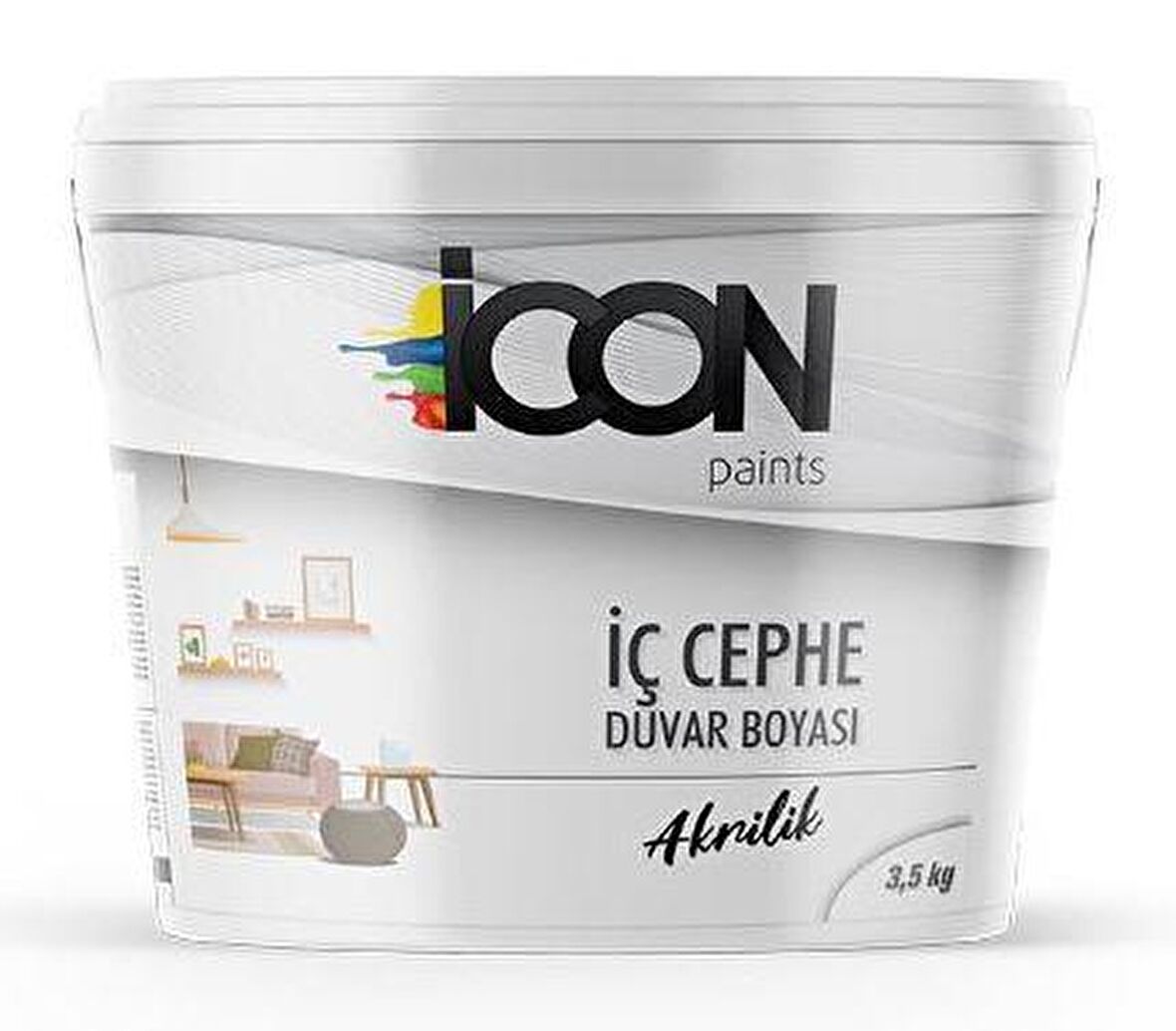 Icon Paints Akrilik Boya 3.5 kg İç Cephe Boyası Beyaz