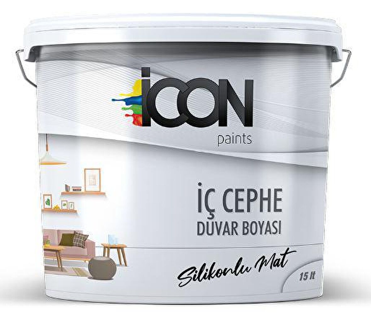 Icon Paints Silikonlu Boya 15 lt İç Cephe Boyası Beyaz