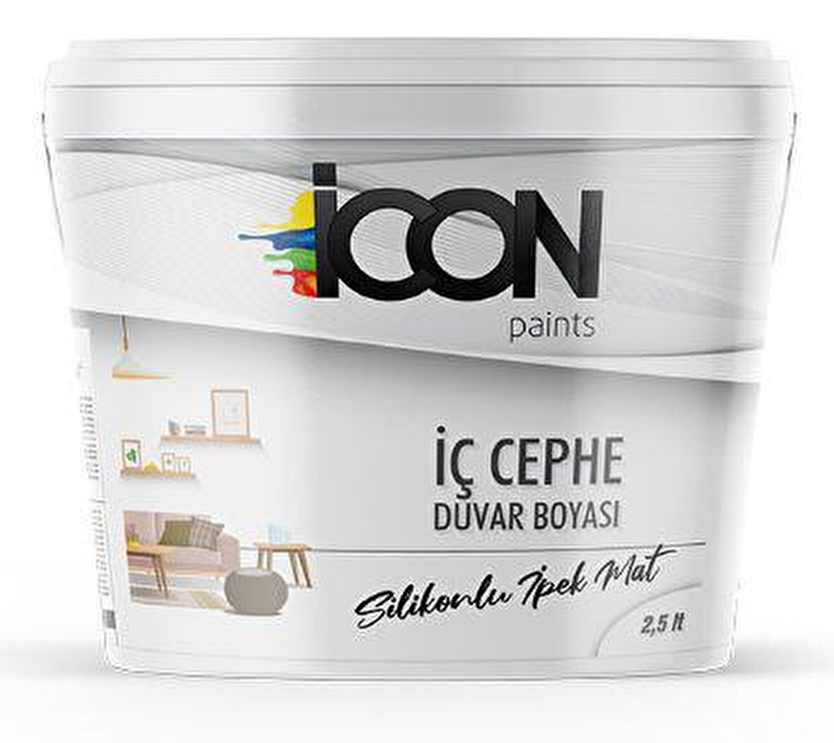 Icon Paints Silikonlu Boya 2.5 lt İç Cephe Boyası Beyaz