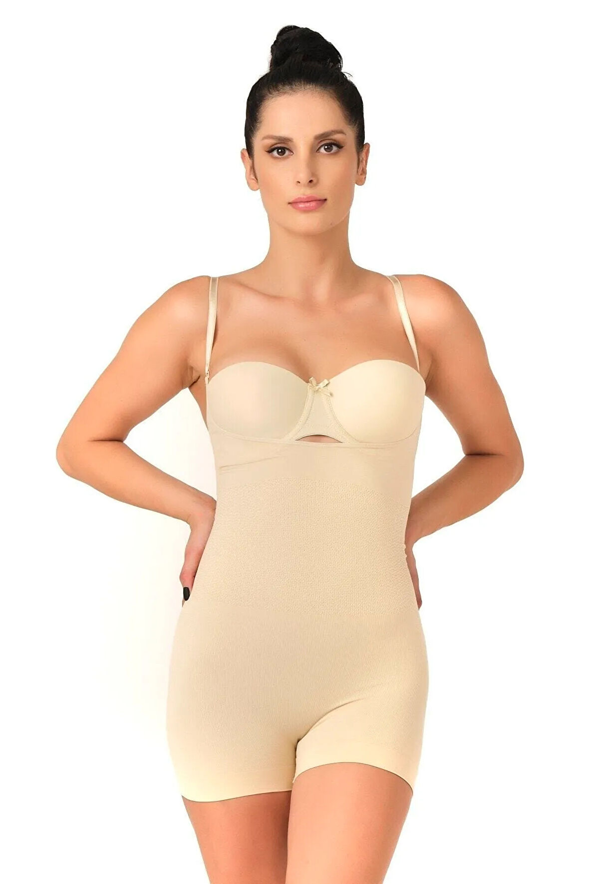 Seamless Gögsü Açık Paçalı Boy Korse 2058 Siyah