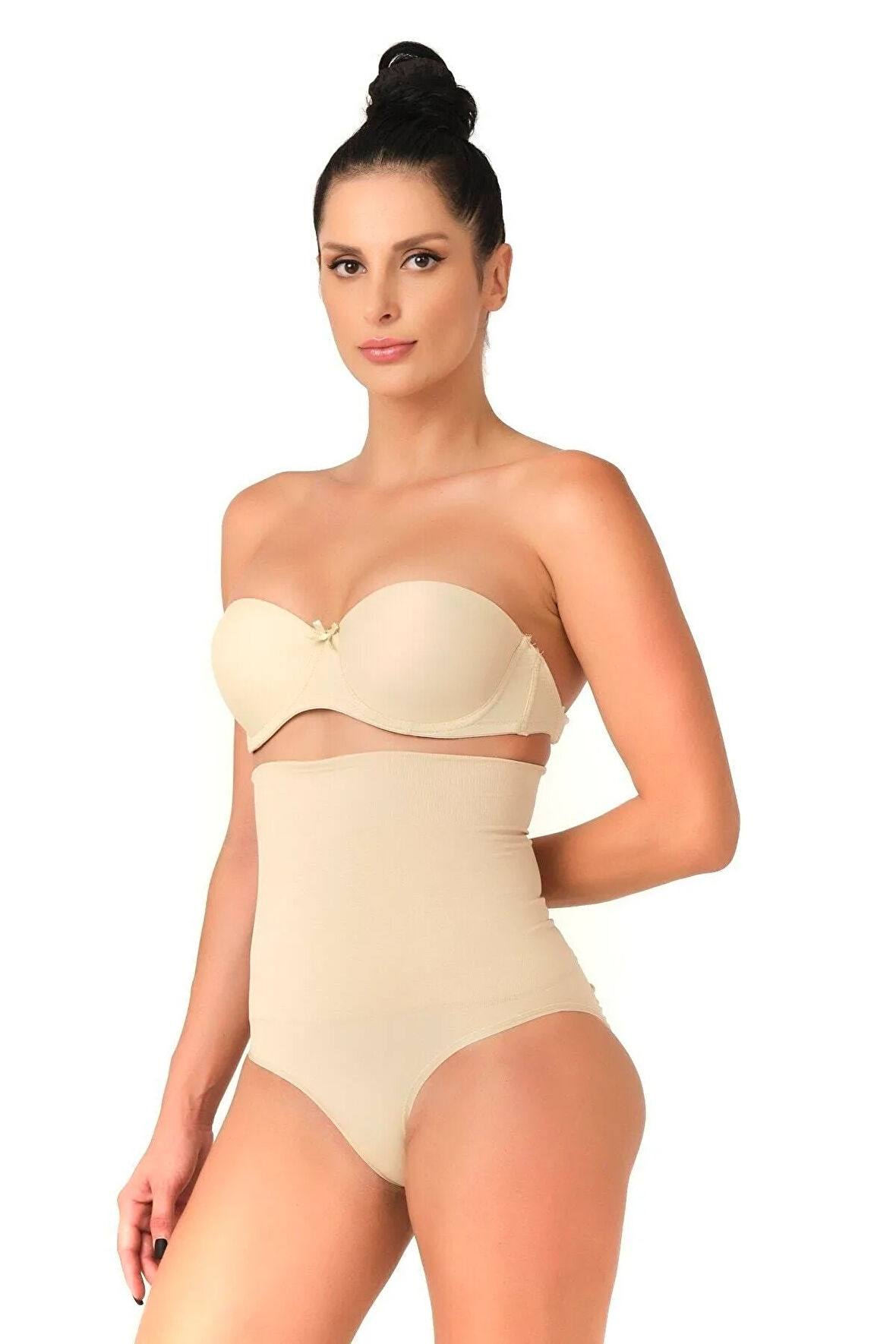 Seamless Yüksek Bel Çıtçıtlı Double Slip Korse Külot 2019 Ten