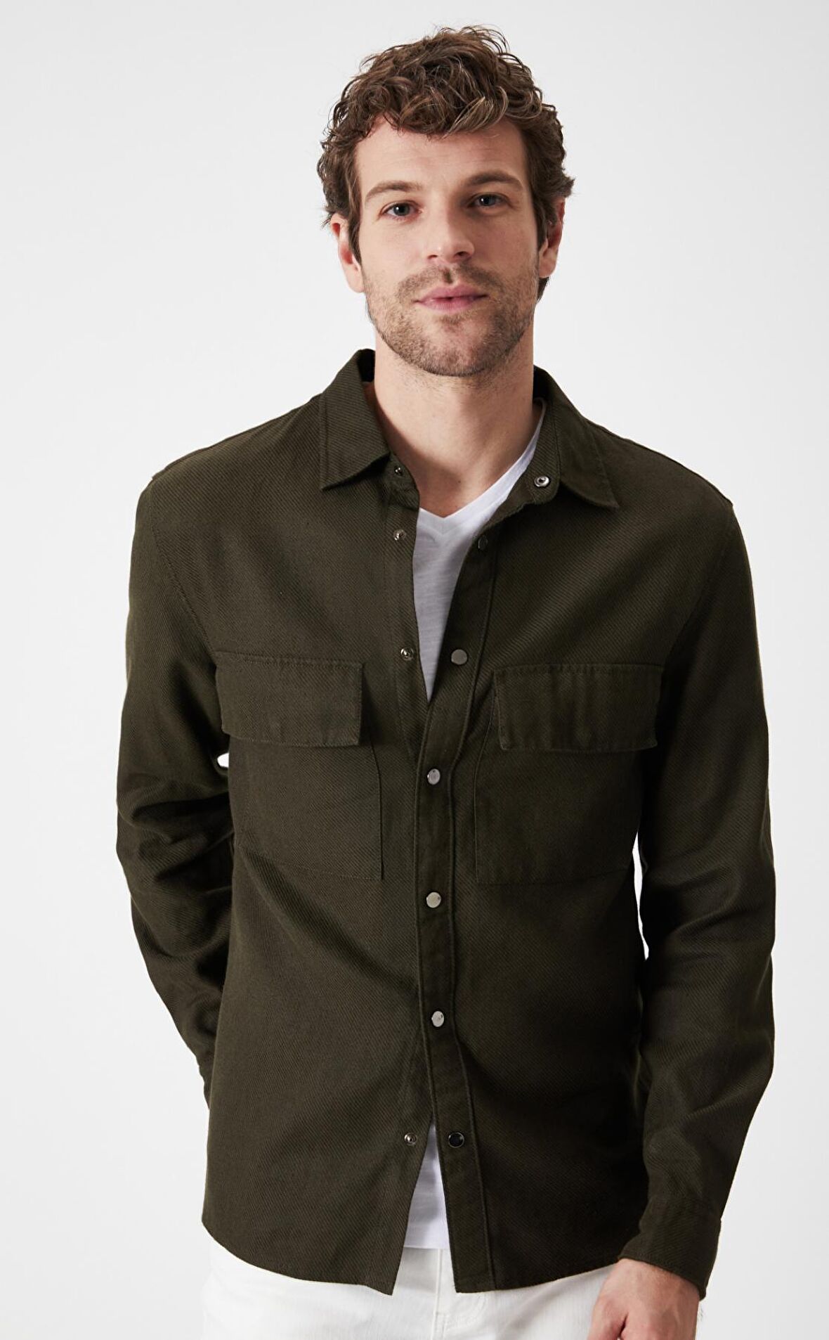 Boris Becker Erkek Cepli Haki Overshirt