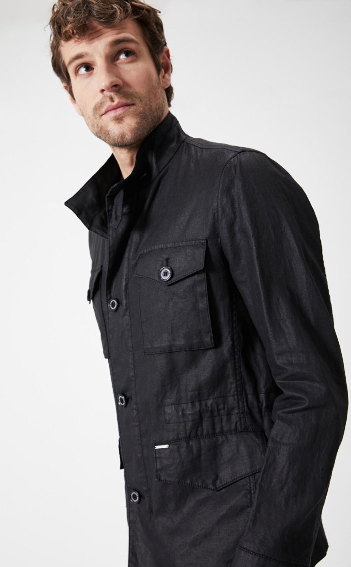 Boris Becker Erkek Keten Cepli Safari Ceket