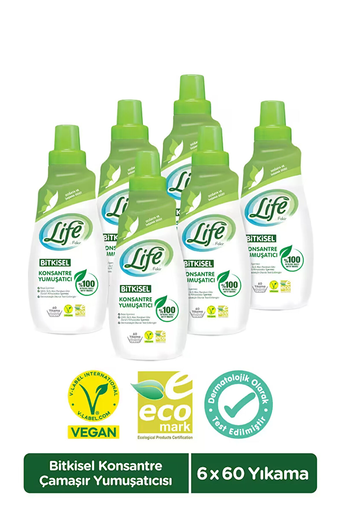 Vegan Bitkisel Konsantre Çamaşır Yumuşatıcısı 1500 ml X 6 Adet Avantaj Seti, %100 Doğal Temizlik