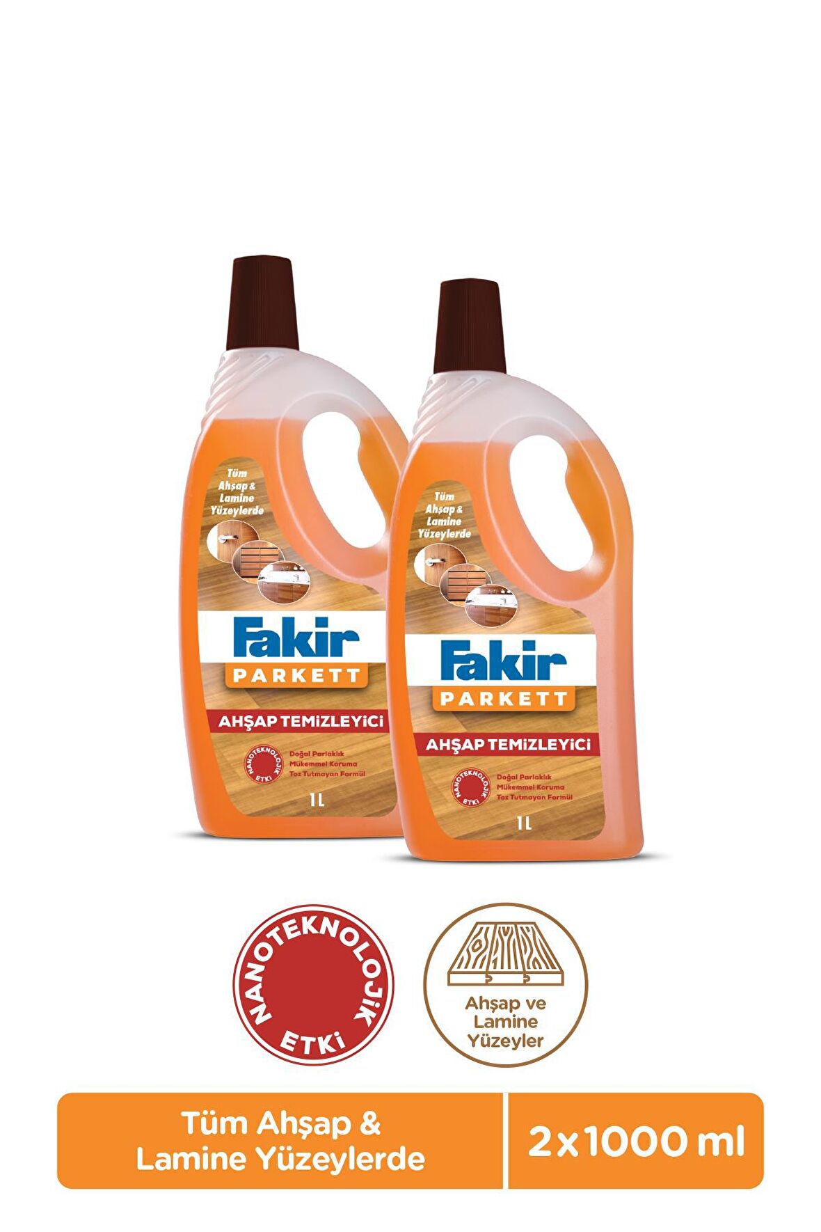 Fakir Parkett Nano Teknolojili Ahşap Temizleyici 1000ml x 2 Adet