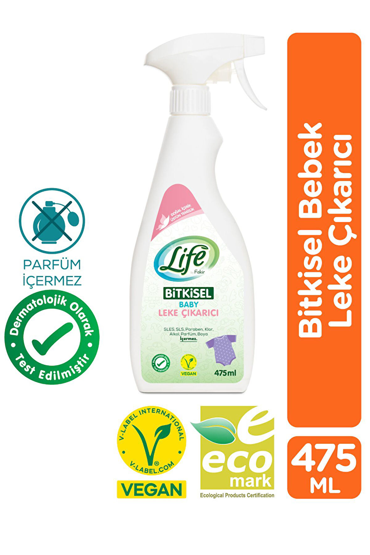 Life by Fakir Bitkisel Bebek Leke Çıkarıcı 475 ml – Vegan, Parfümsüz, Kalıntı Bırakmaz