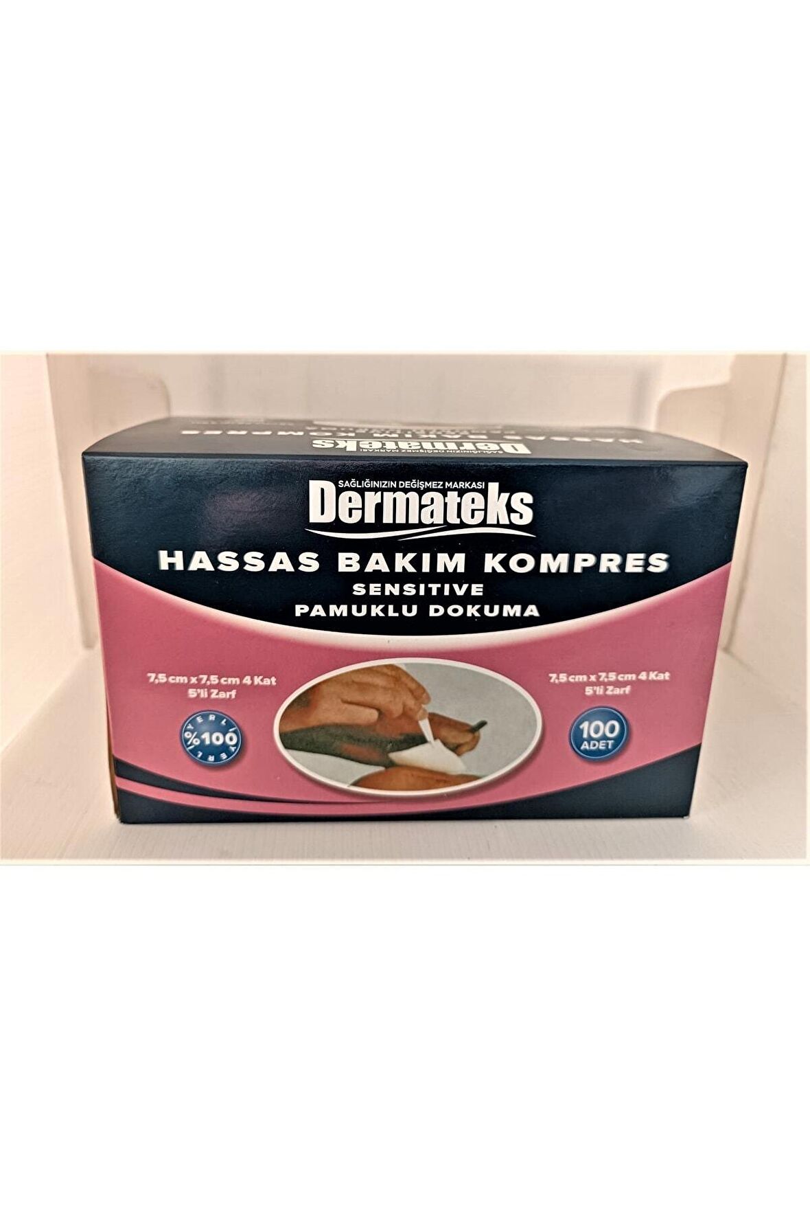 DERMATEKS GAZ KOMPRES HASSAS BAKIM 7,5X7,5  5 X 20 100 LÜ ZARFLI