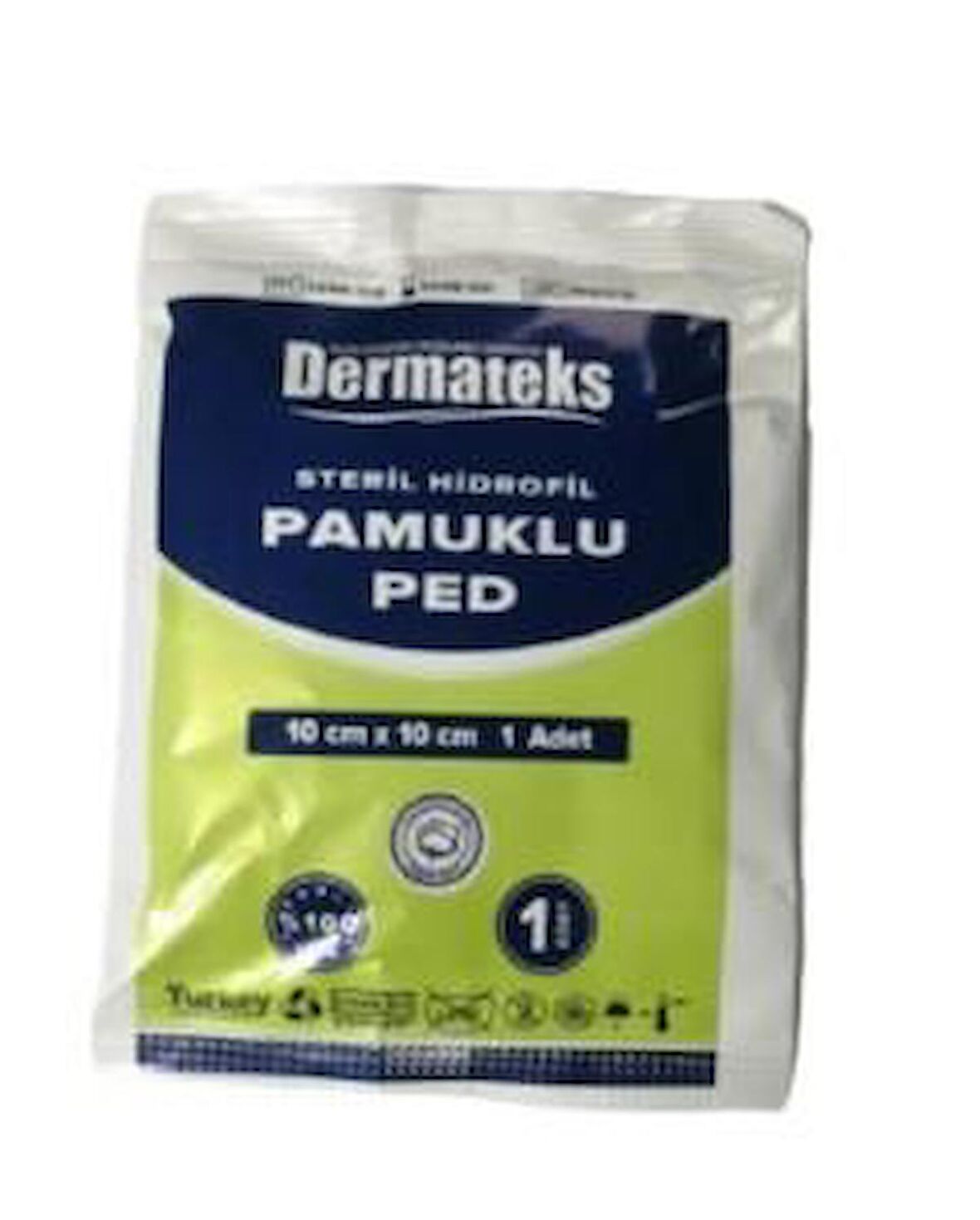 DERMATEKS PAMUKLU PED DÜZ 10 CM X 10 CM