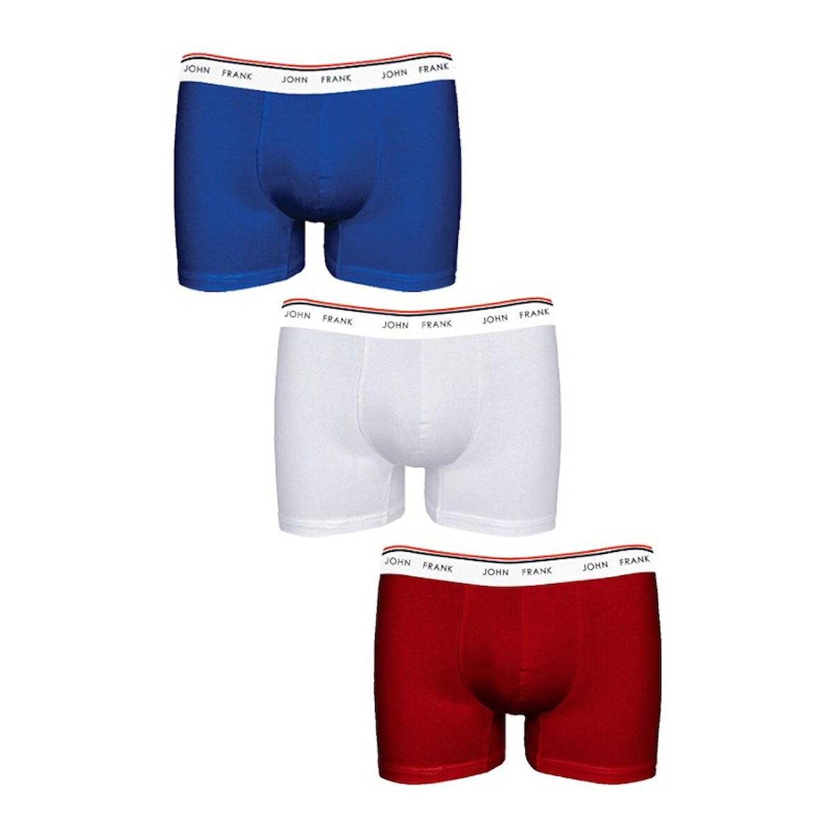 John Frank 3'lü Basic Bright Erkek Boxer