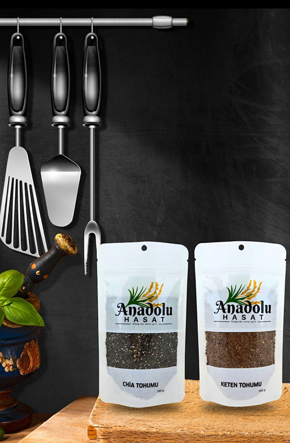 2Li Set- Chia tohumu 100gr-Keten tohumu 150gr