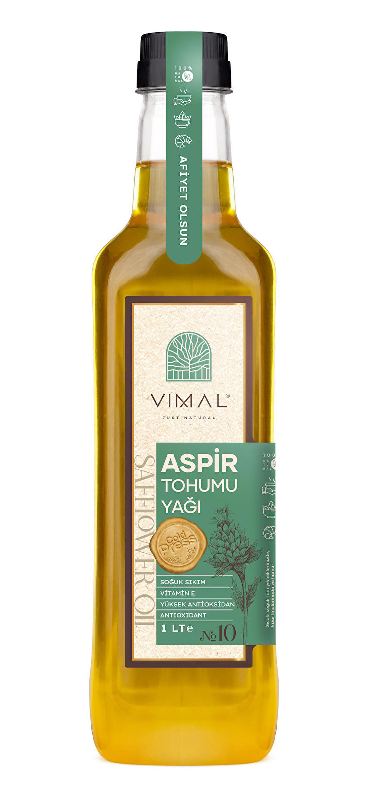 VIMAL Aspir Tohumu Yağı 1 lt %100 Soğuk Sıkım