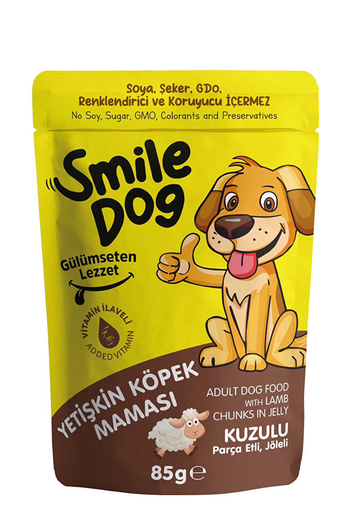 Smile Dog Pouch 85 gr Köpek Küçük-Orta Irk Kuzulu