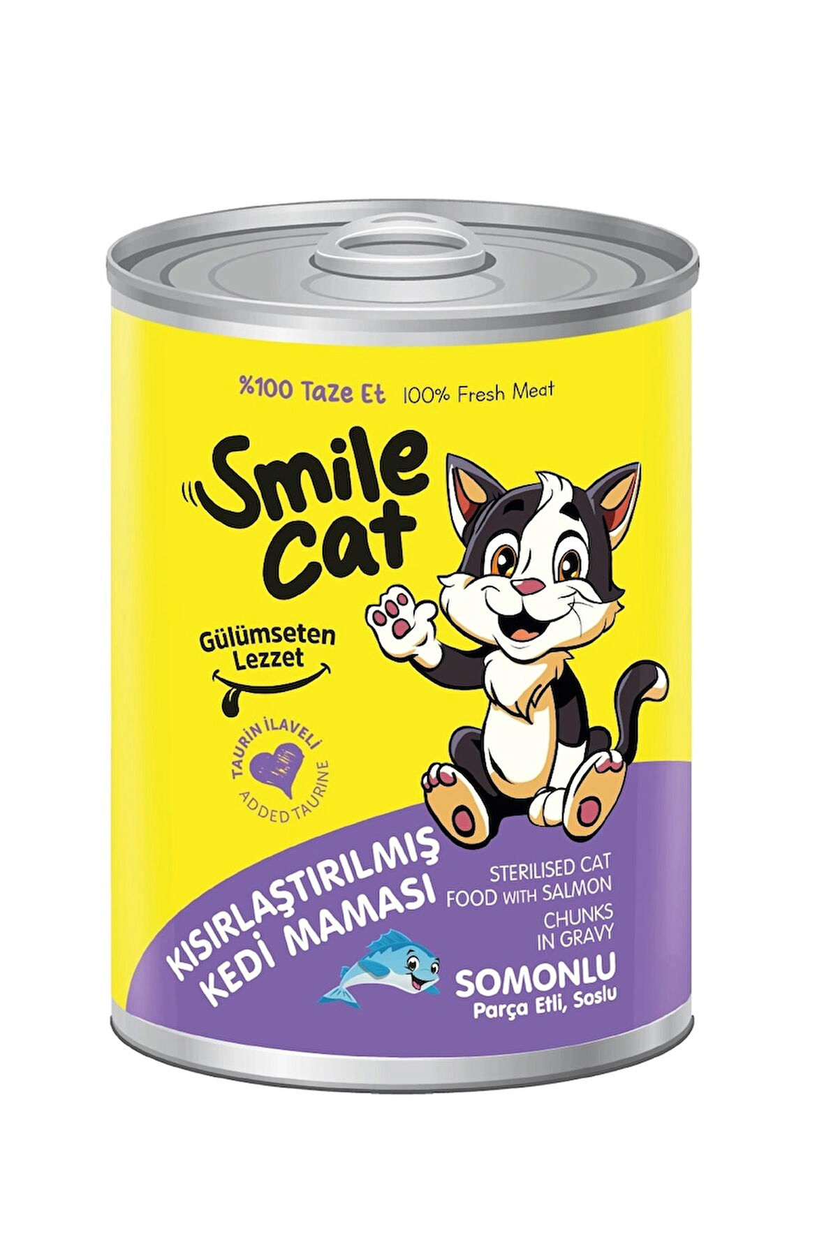 SMİLE CAT KONSERVE KISIRLAŞTIRILMIŞ YETİŞKİN KEDİ MAMASI 400GR SOMONLU,PARÇA ETLİ SOSLU  SML-021