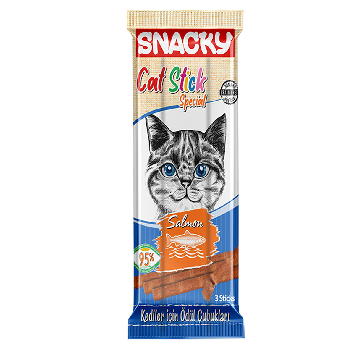 Snacky Kedi Stick Ödül Somonlu 3*5 gr