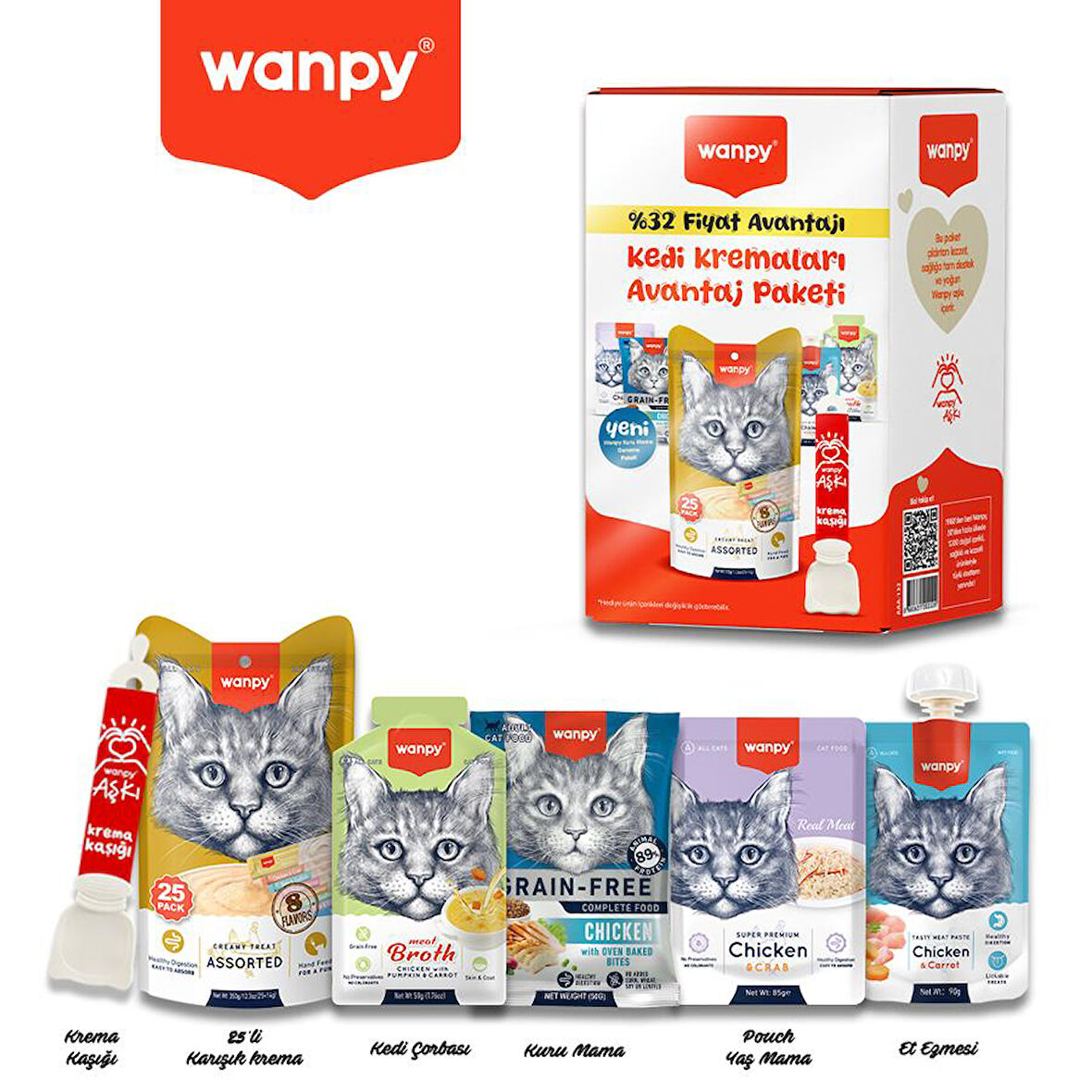 Wanpy Kedi Krema 6 Çeşit Avantaj Paket