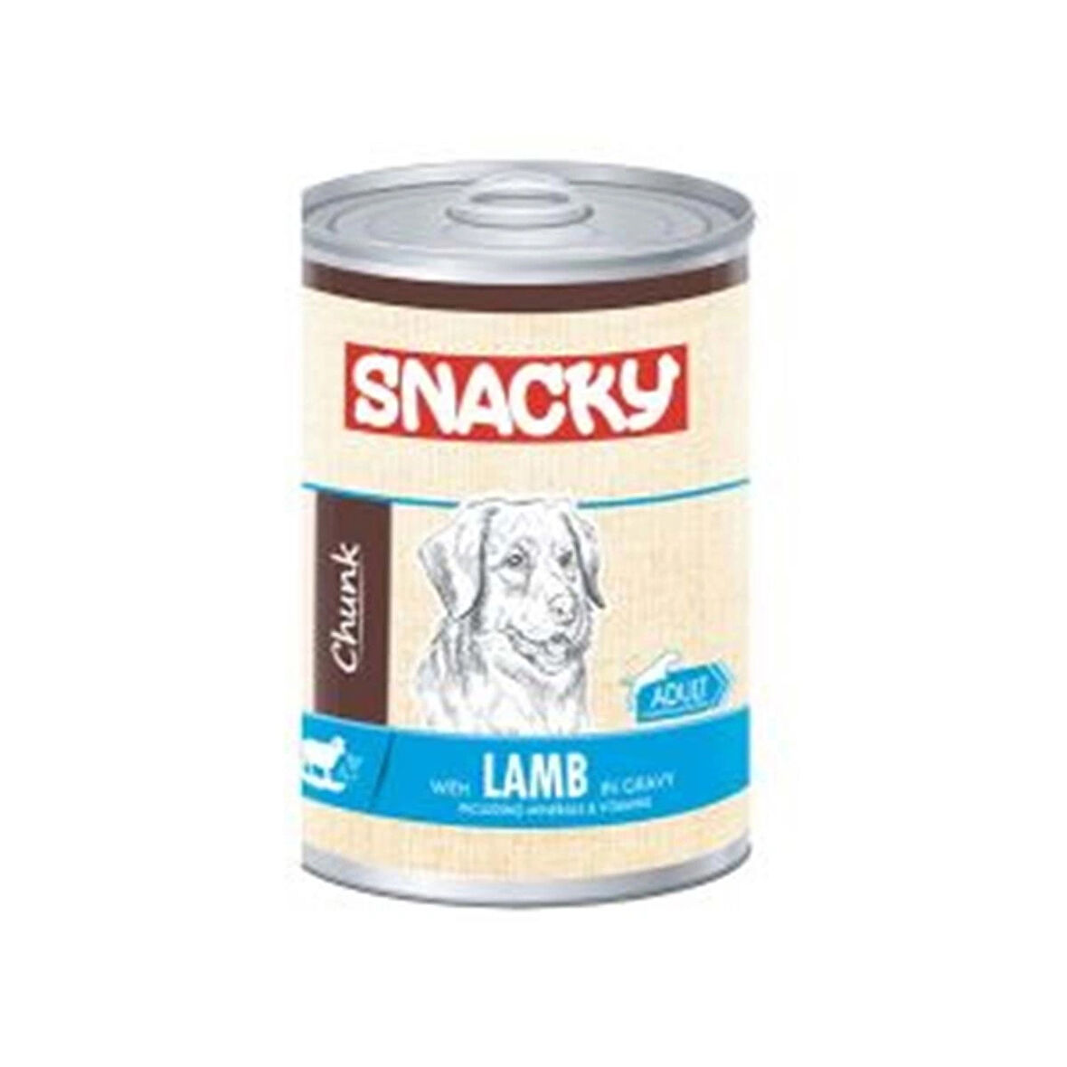 Snacky Chunk Soslu Kuzulu Yetişkin Köpek Konservesi 400 gr