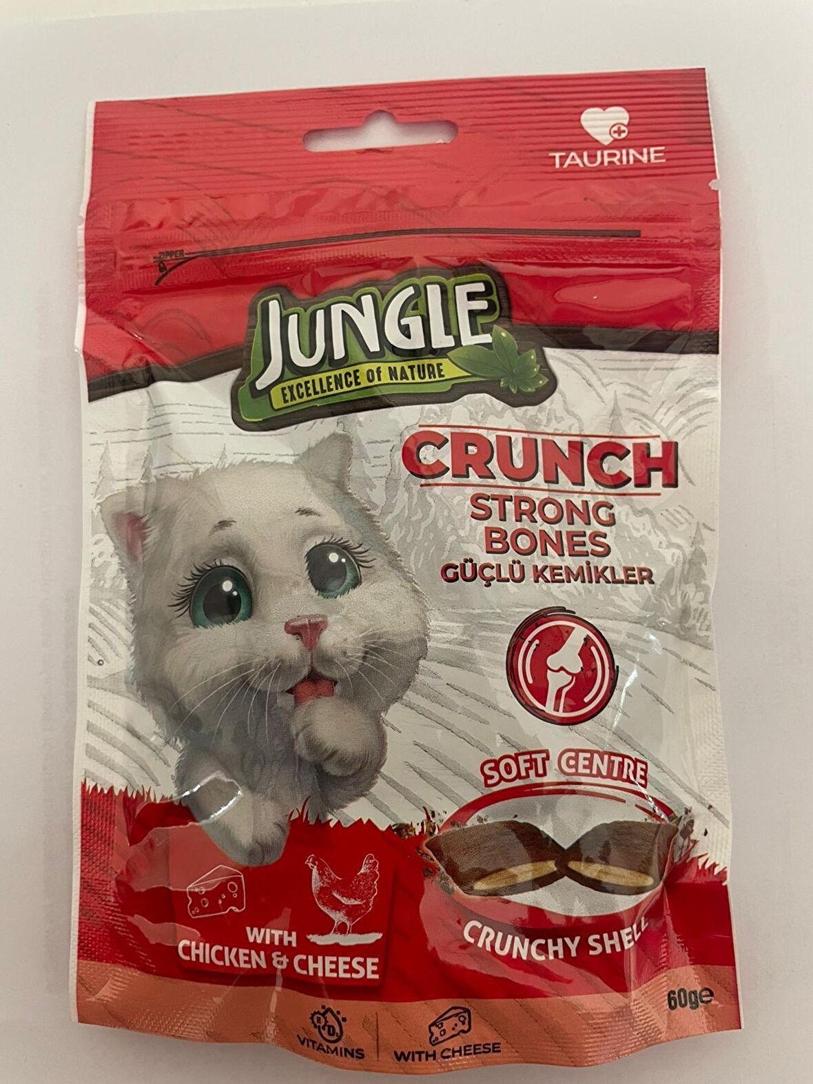 Jungle kedi maması crunch 60g güçlü kemikler