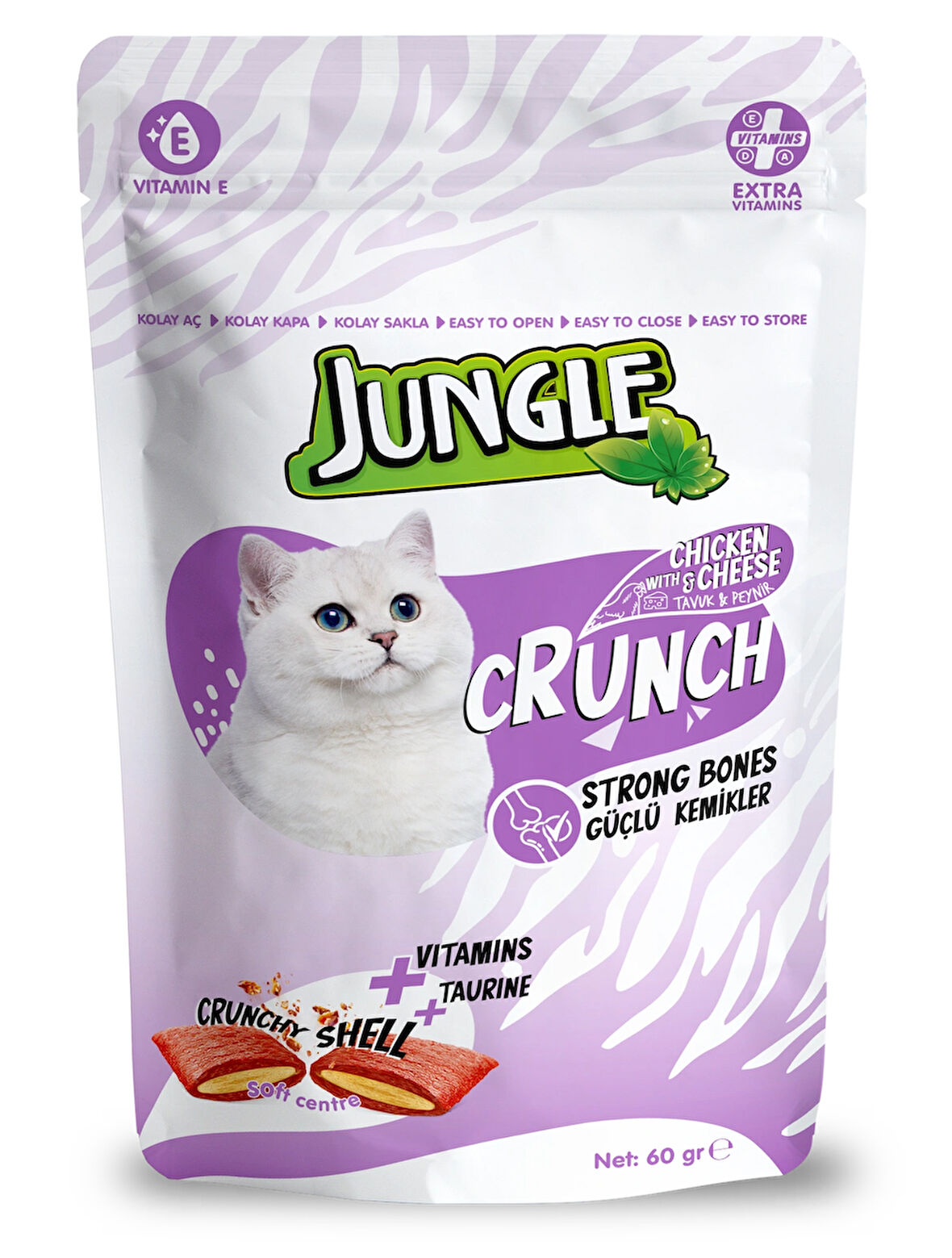 Jungle kedi maması crunch 60g güçlü kemikler