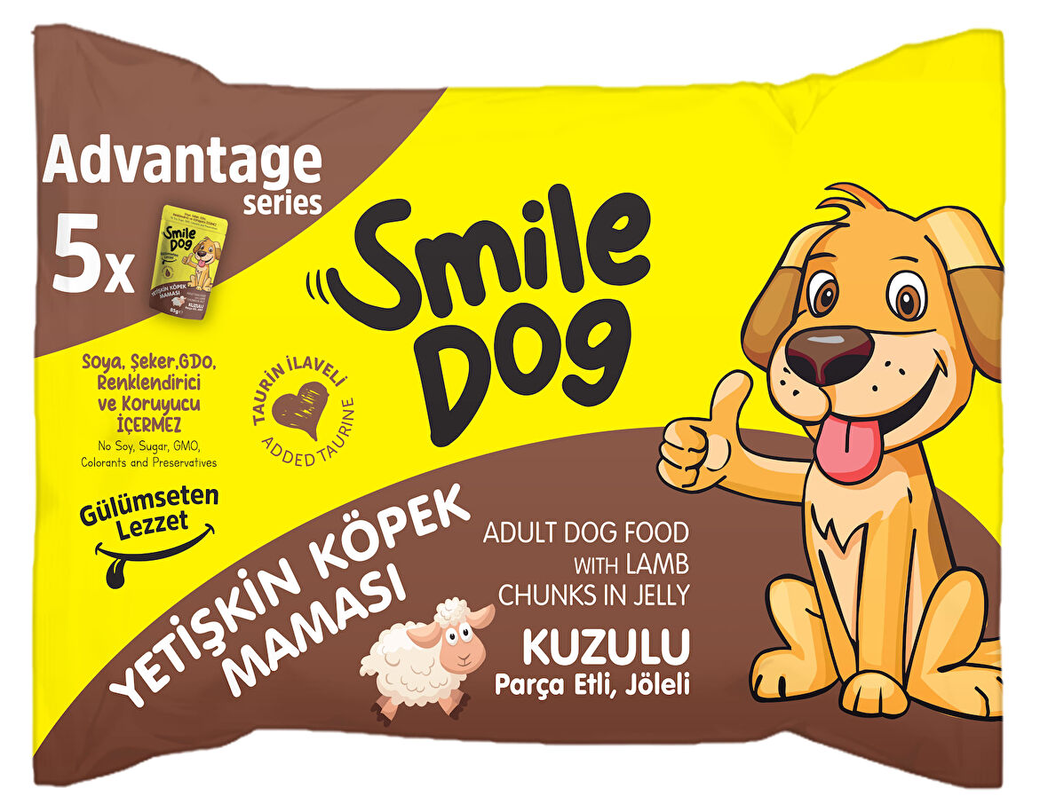Smile Dog Flowpack 425gr (5*85gr) Yetişkin Köpek Kuzulu Mama
